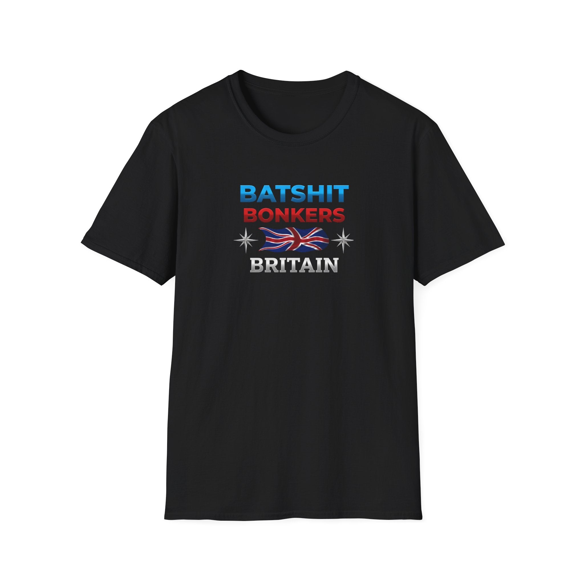 Batshit Bonkers Britain T-Shirt — Funny British Flag Unisex Tee Printify