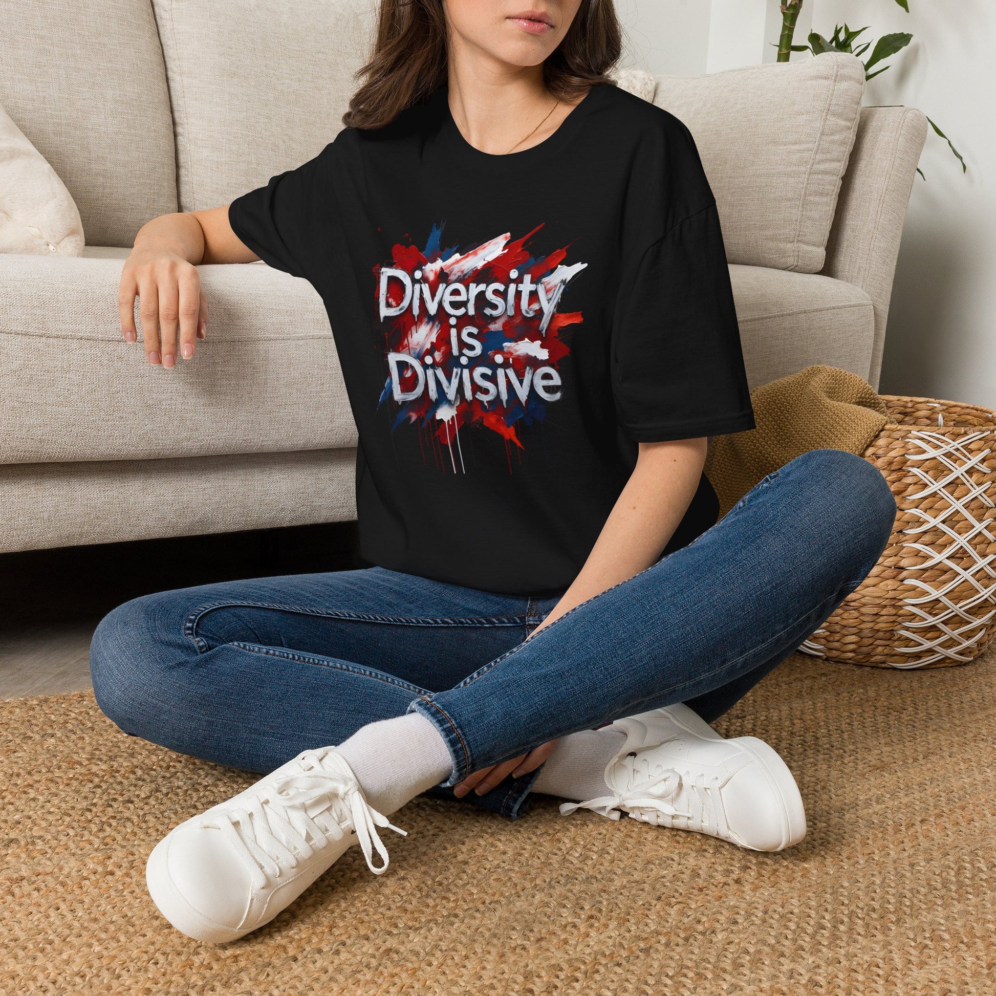T-Shirt — "Diversity is Divisive" Graphic Tee (Bold Paint Splatter Design) Printify