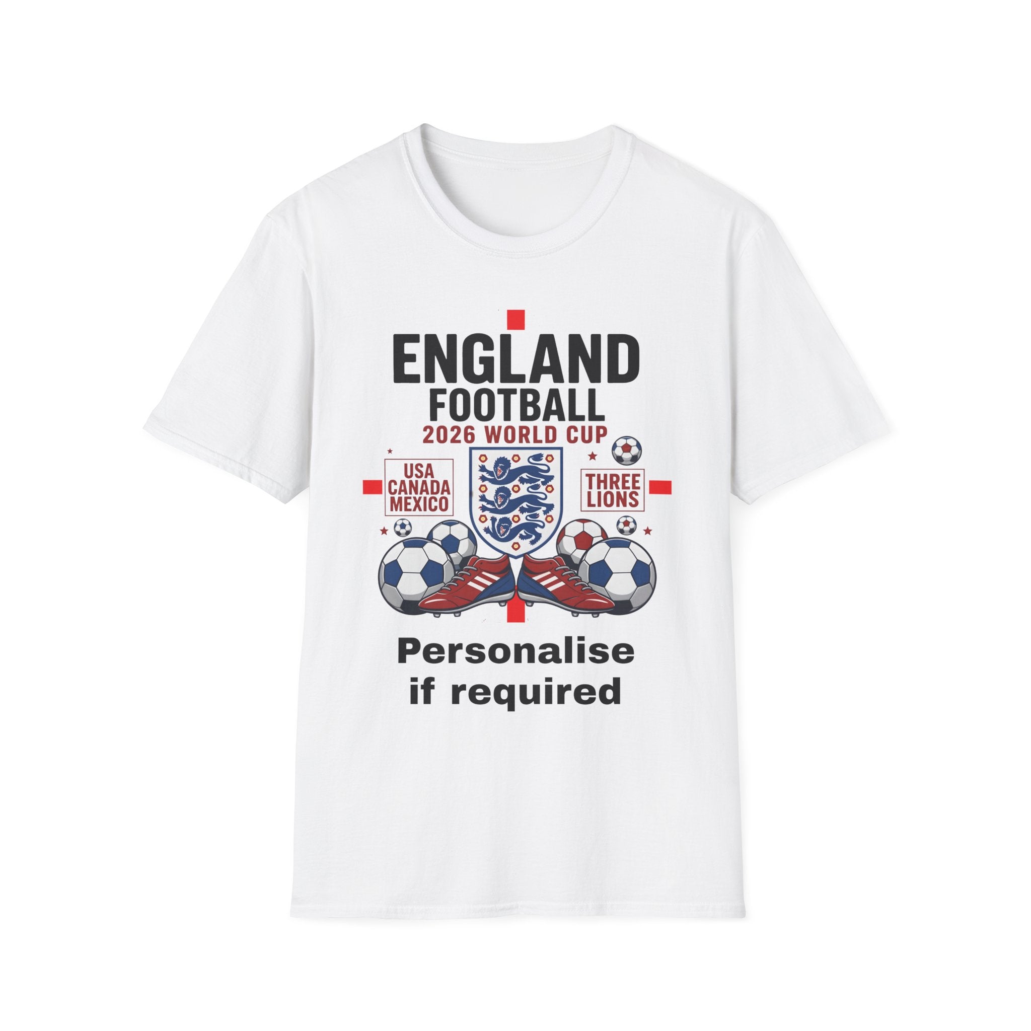 Personalised England Football 2026 World Cup Supporters  Unisex T-Shirt Printify