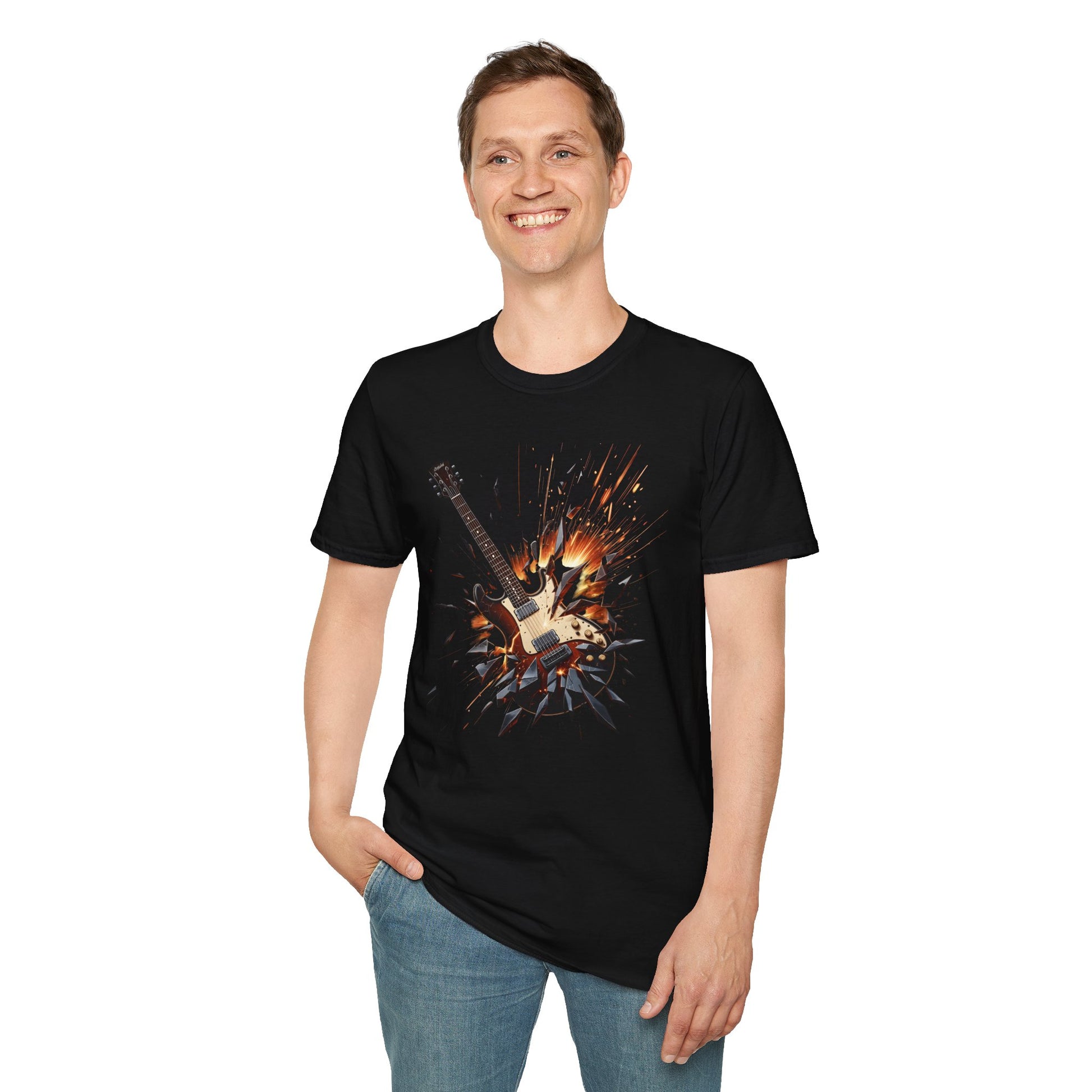 "Broken Guitar Smash" graphic T-Shirt
