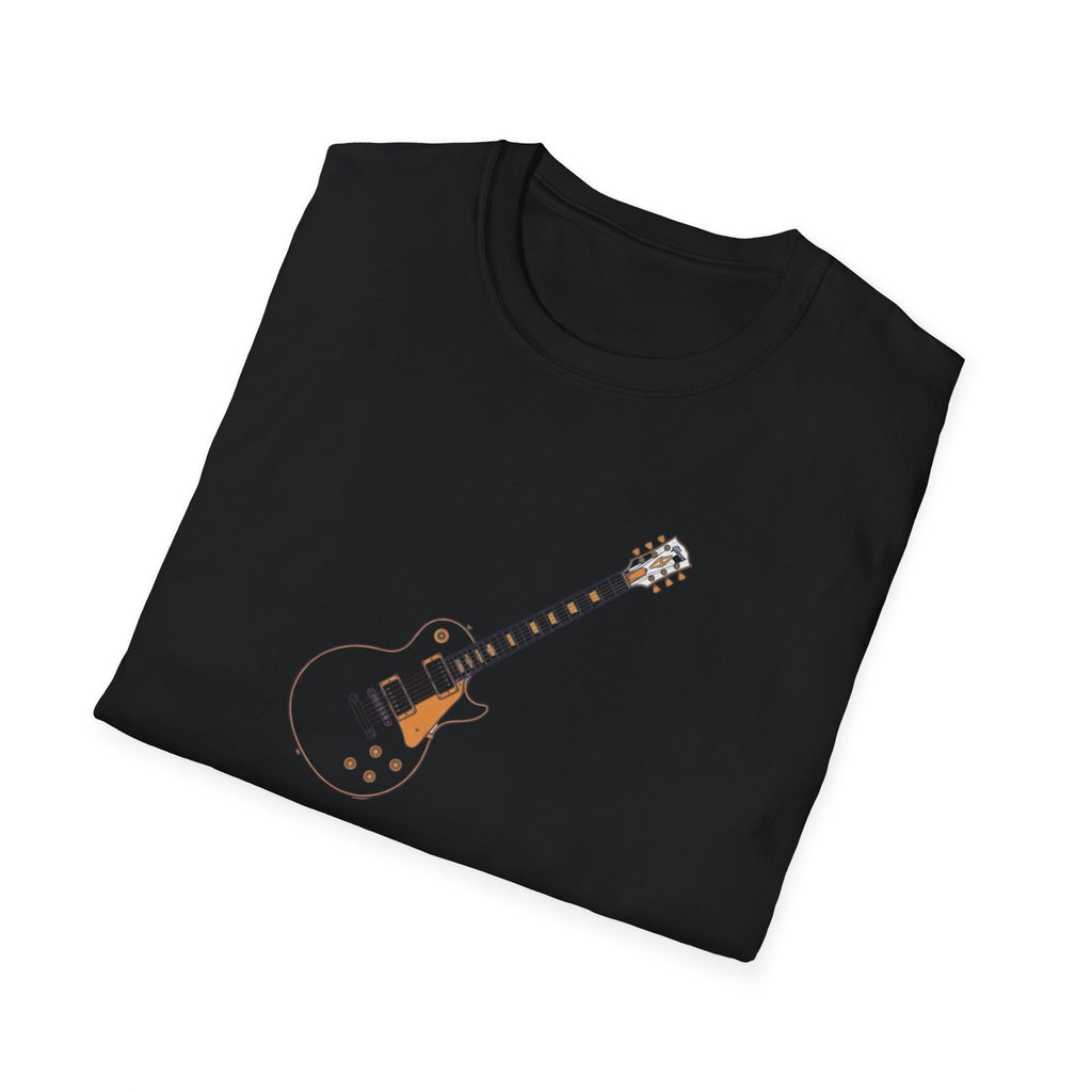 White Electric Guitar T-Shirt — Minimalist Music Tee for Guitarists & Fans