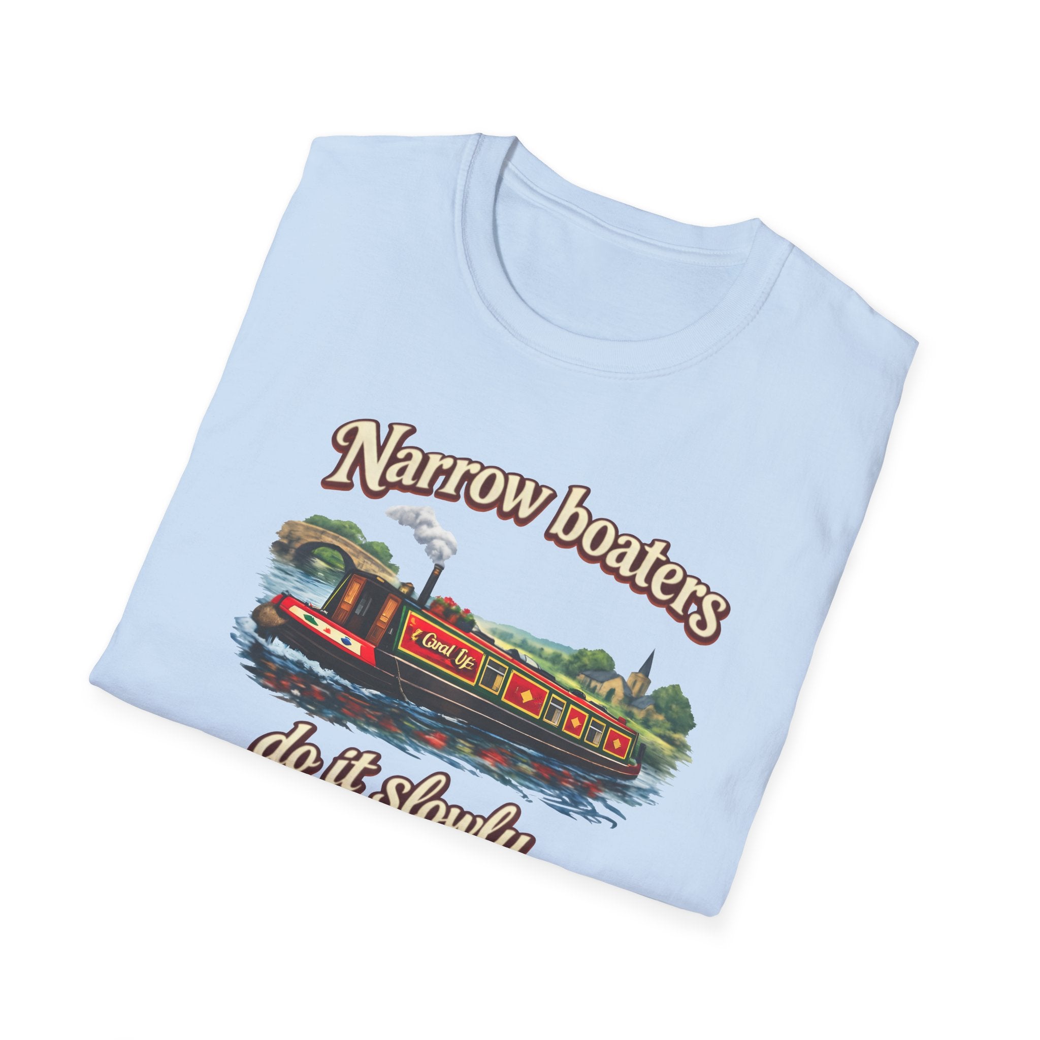 Narrow Boaters Do It Slowly T-Shirt — Canal Boat Vintage Graphic Tee Printify