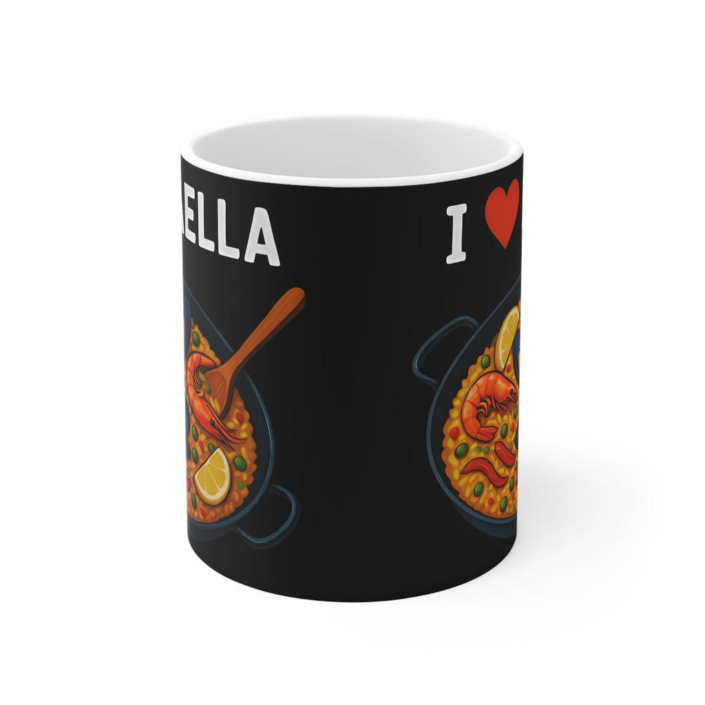 11oz White Mug, I Love Paella Mug, Foodie Gift, Kitchen Lover Gift, Culinary Printify