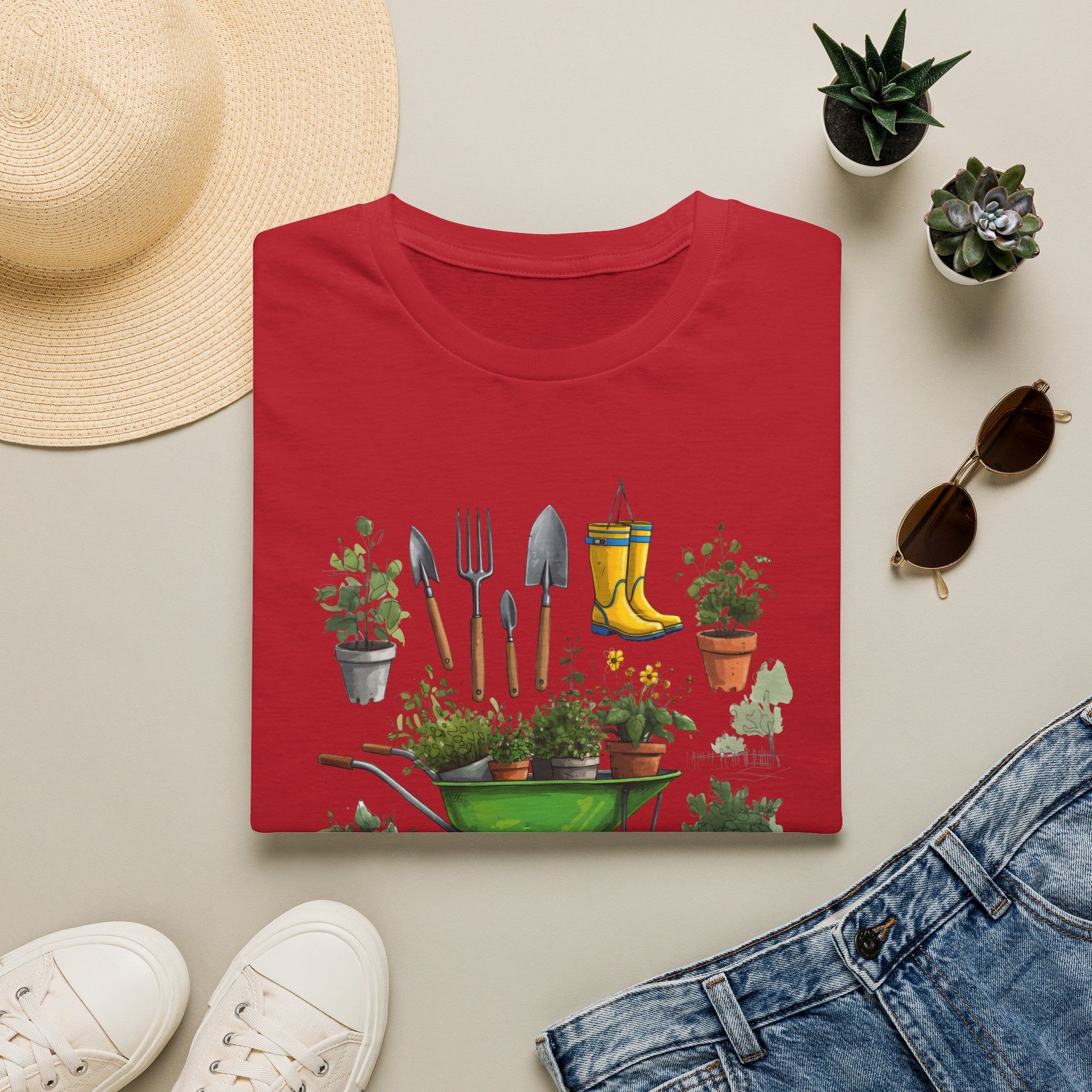 Gardening Tools Wheelbarrow T‑Shirt — Plant Lover Garden Tee Printify