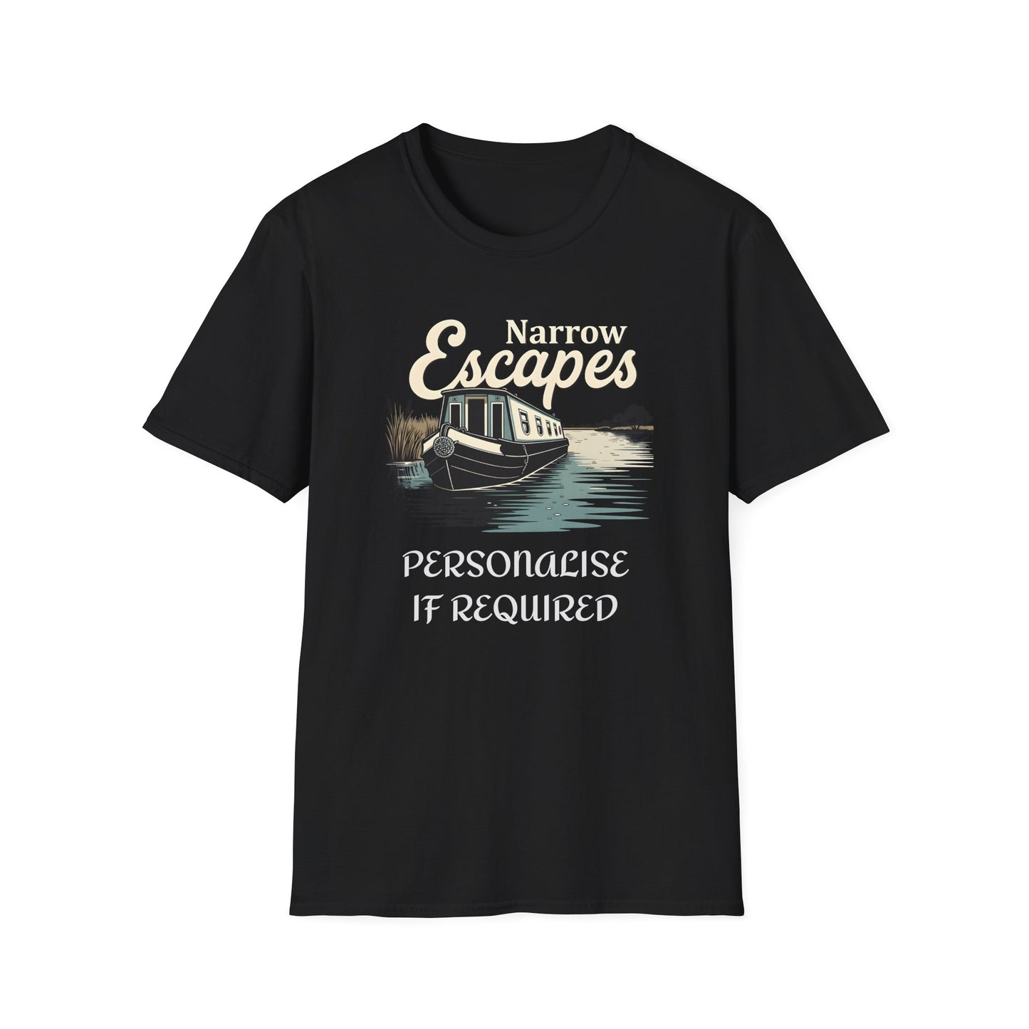 Classic Narrowboat t-shirt perfect for canal lovers, narrowboat owners & fans of Channel 4’s Narrow Escapes. Printify
