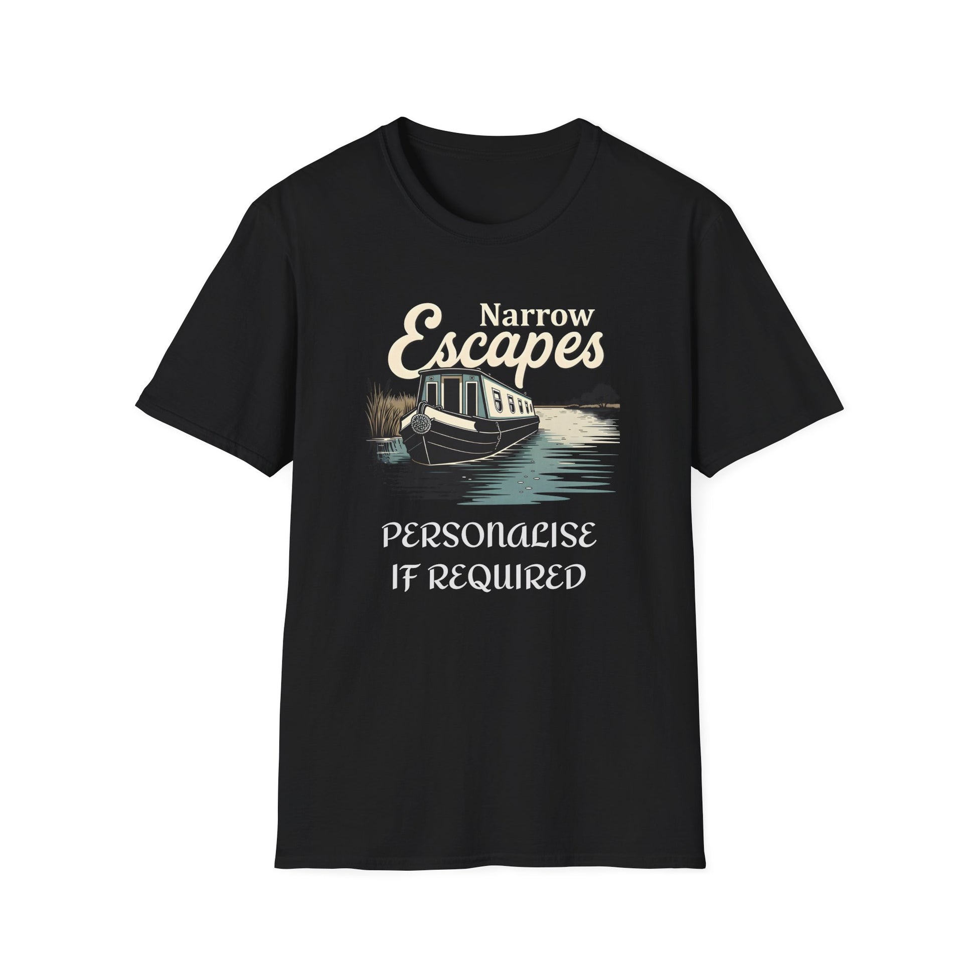 Classic Narrowboat t-shirt perfect for canal lovers, narrowboat owners & fans of Channel 4’s Narrow Escapes. Printify