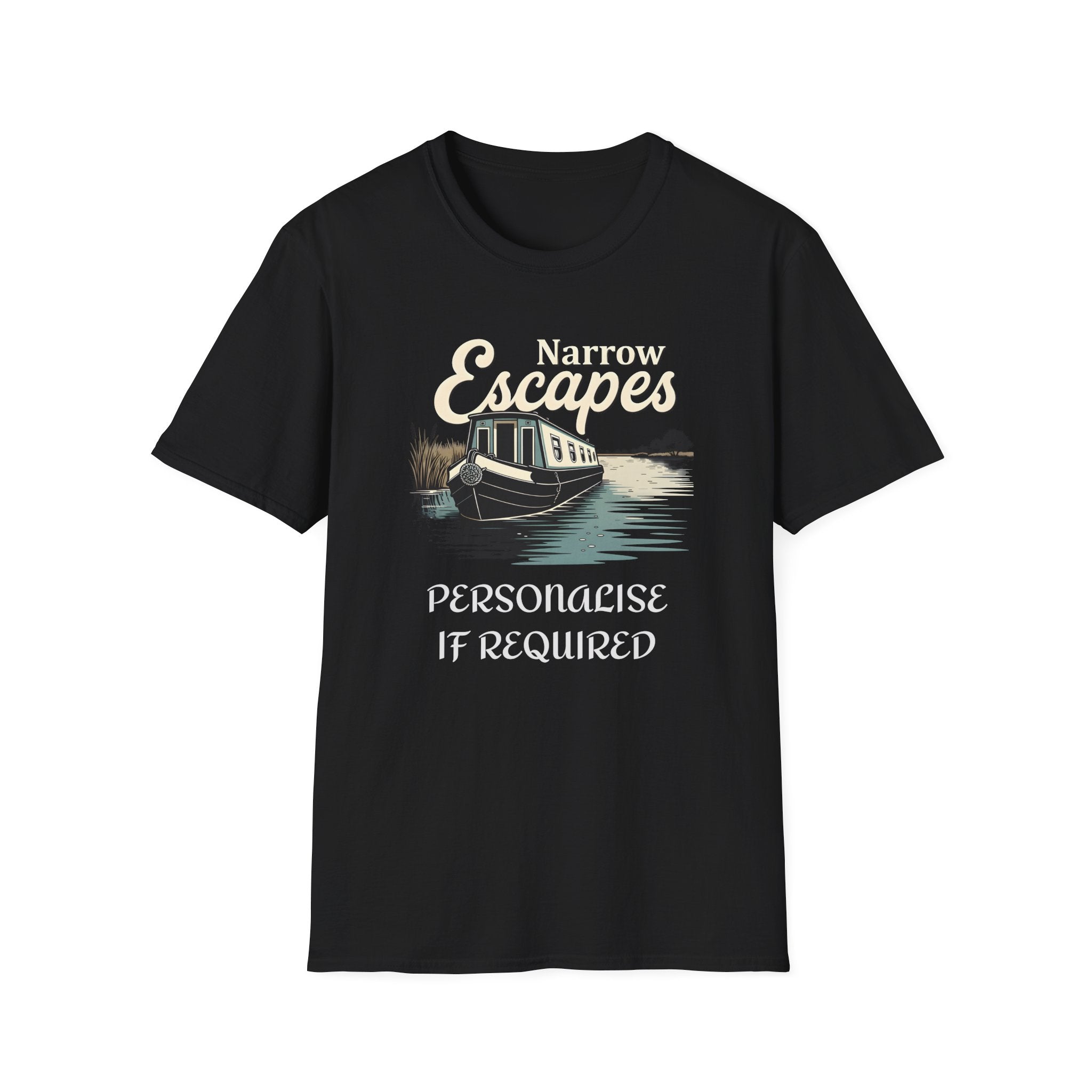 Classic Narrowboat t-shirt perfect for canal lovers, narrowboat owners & fans of Channel 4’s Narrow Escapes. Printify