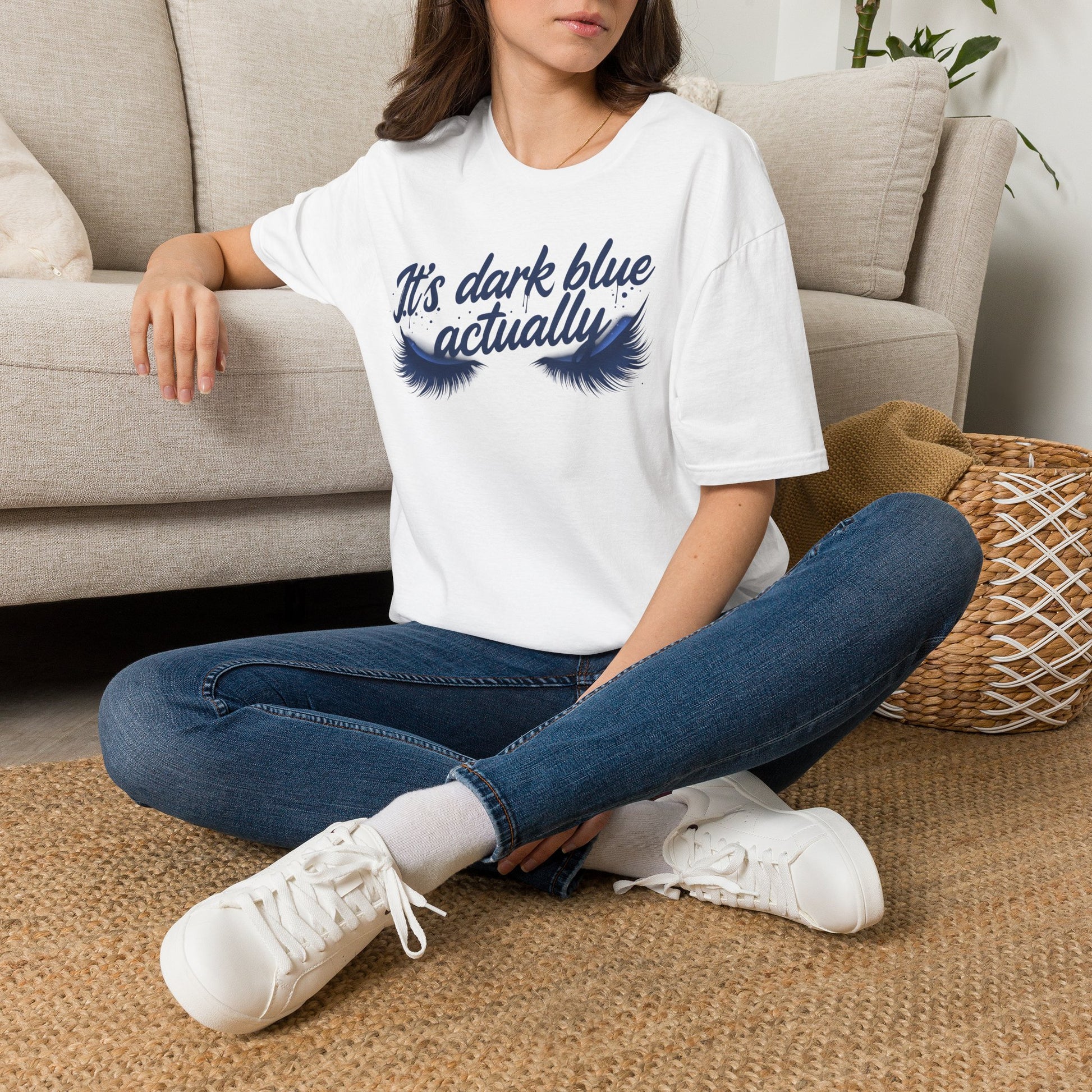 It’s Dark Blue Actually T-Shirt – Andy Burnham Eyelashes Reply to Kemi Badenoch Printify