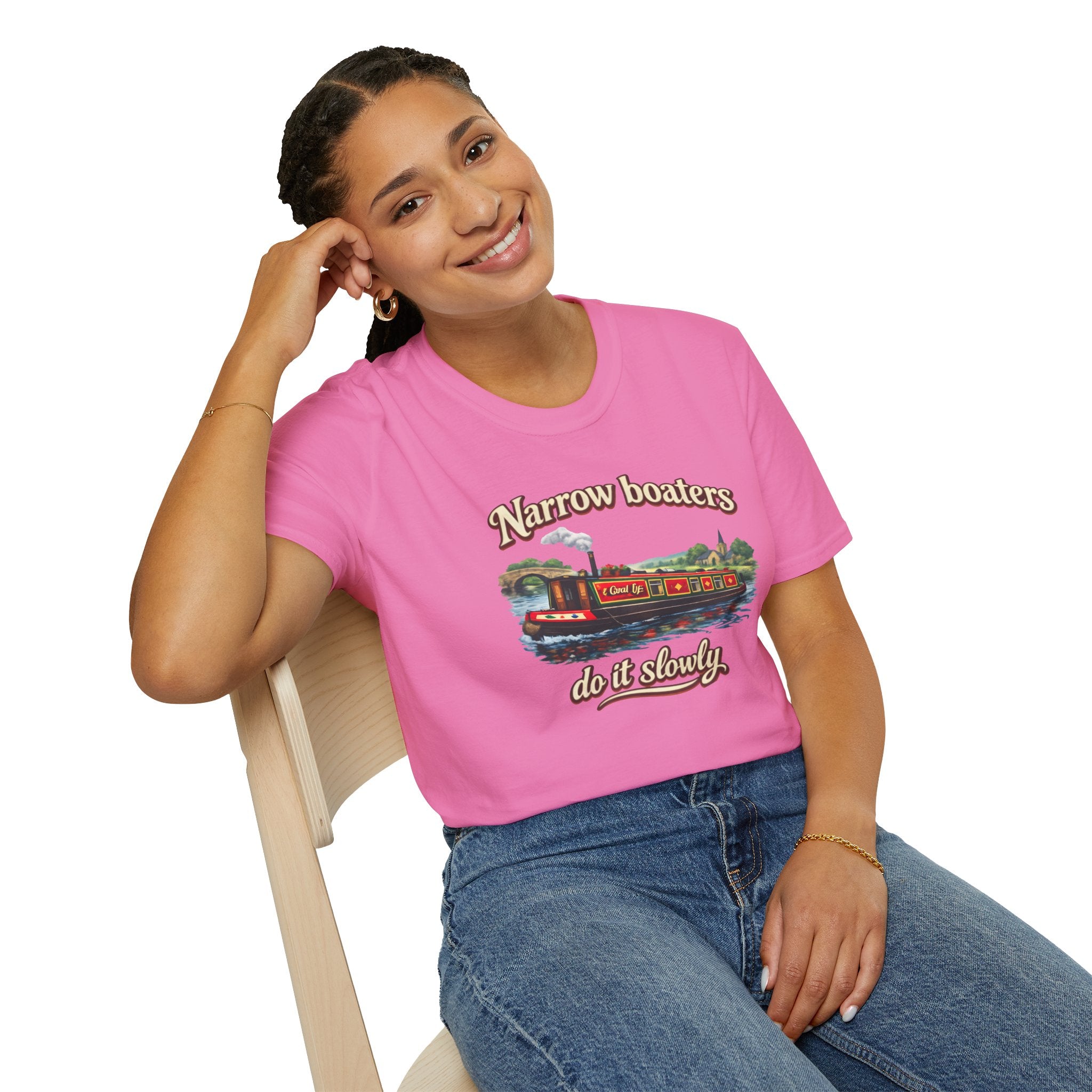 Narrow Boaters Do It Slowly T-Shirt — Canal Boat Vintage Graphic Tee Printify