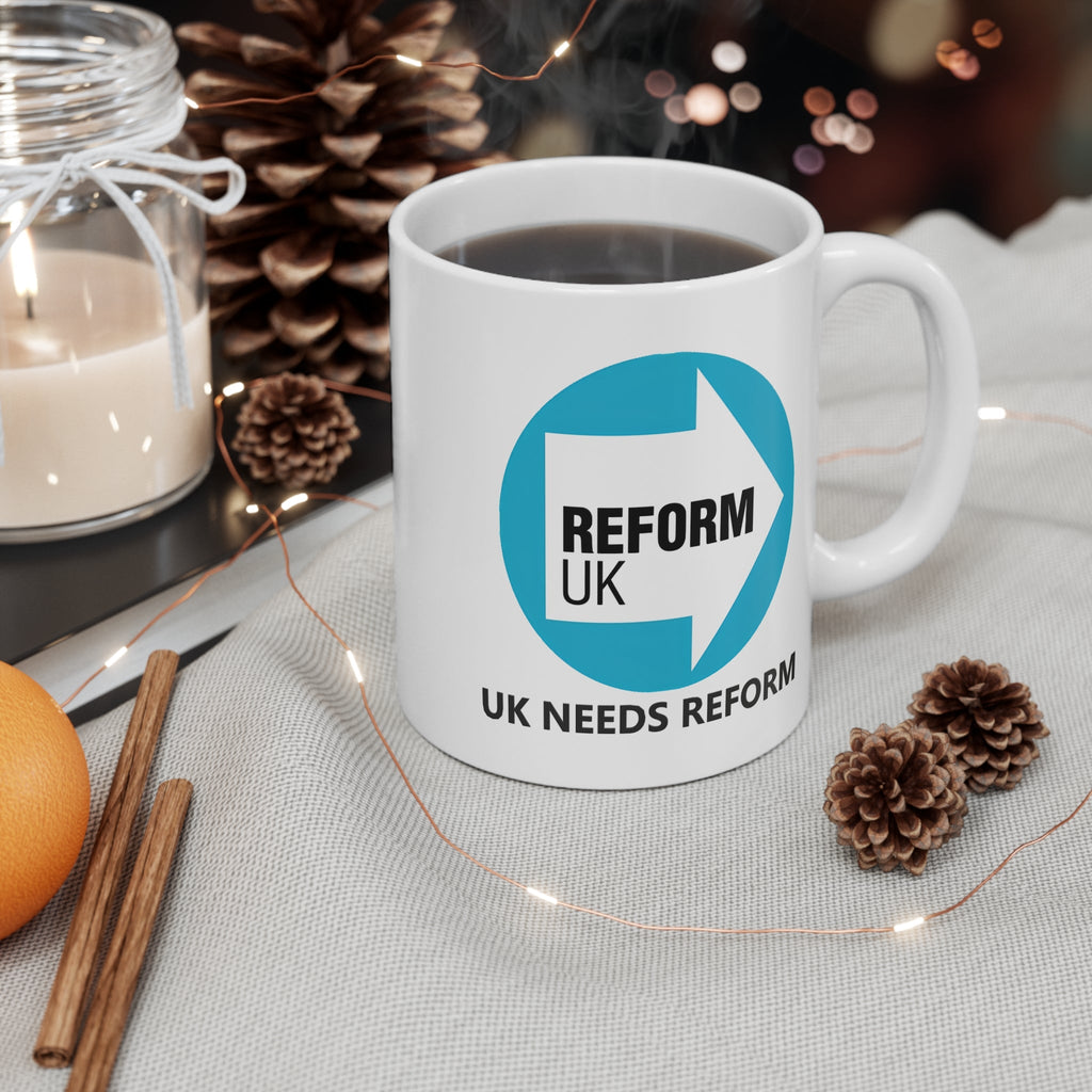 Political Logo White Mug - UK Reform Party Printify