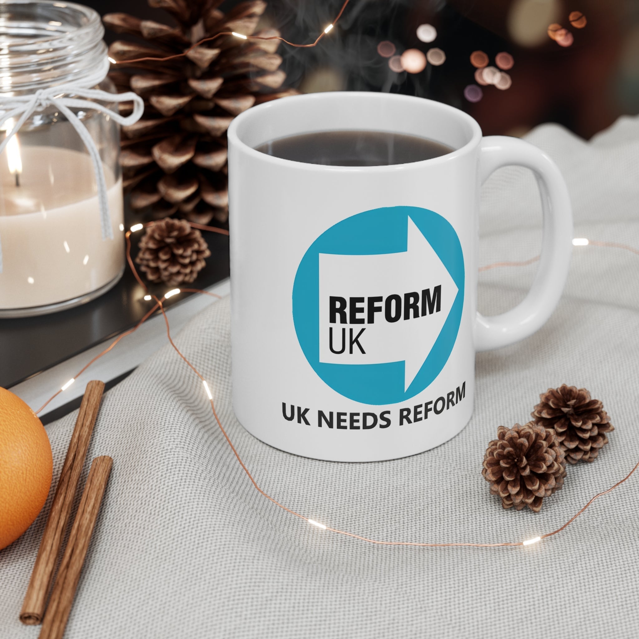 Political Logo White Mug - UK Reform Party Printify