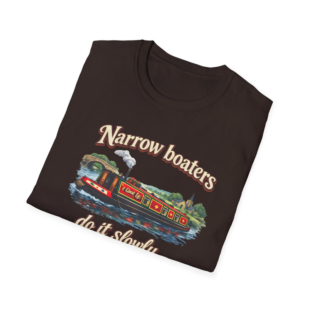Narrow Boaters Do It Slowly T-Shirt — Canal Boat Vintage Graphic Tee Printify