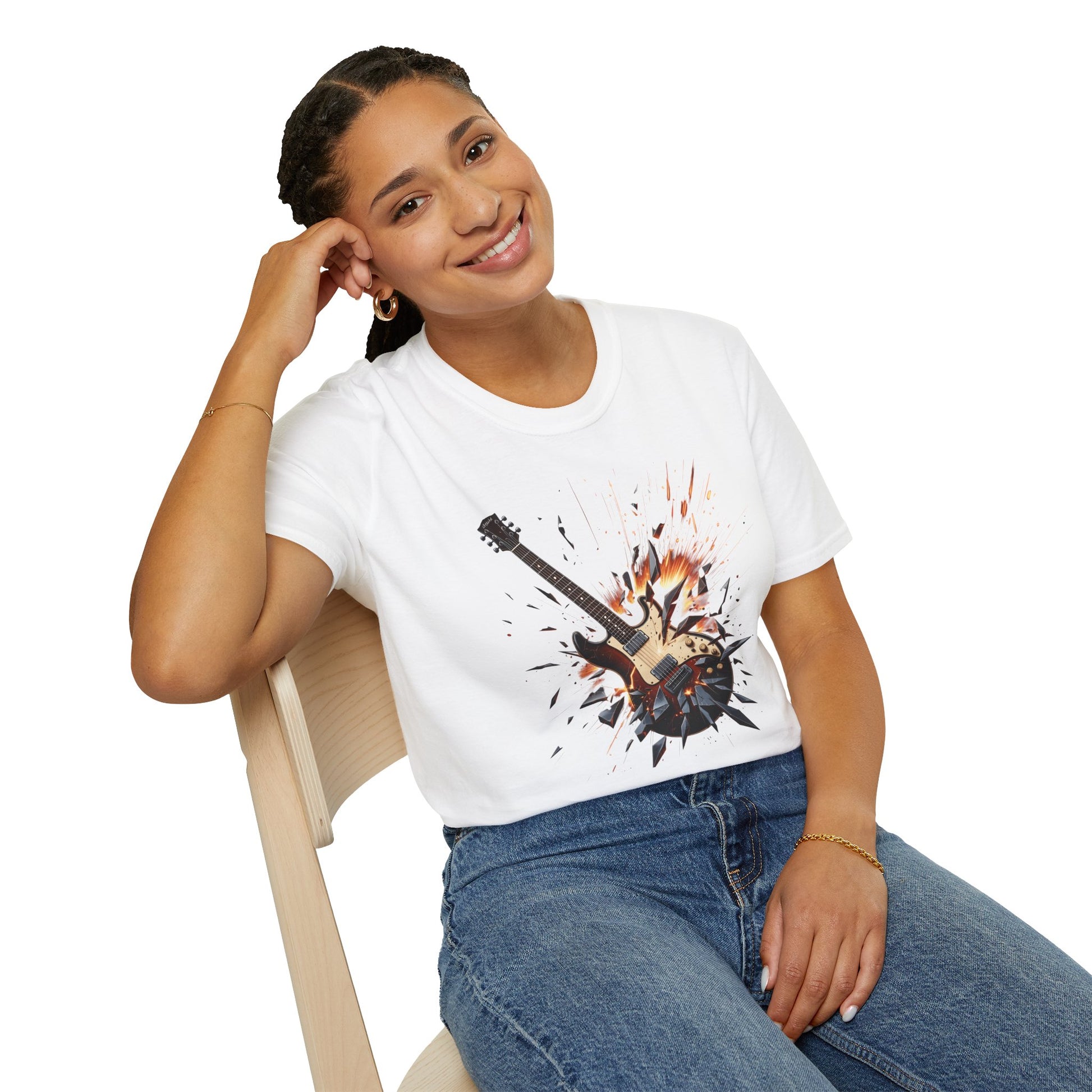"Broken Guitar Smash" graphic T-Shirt