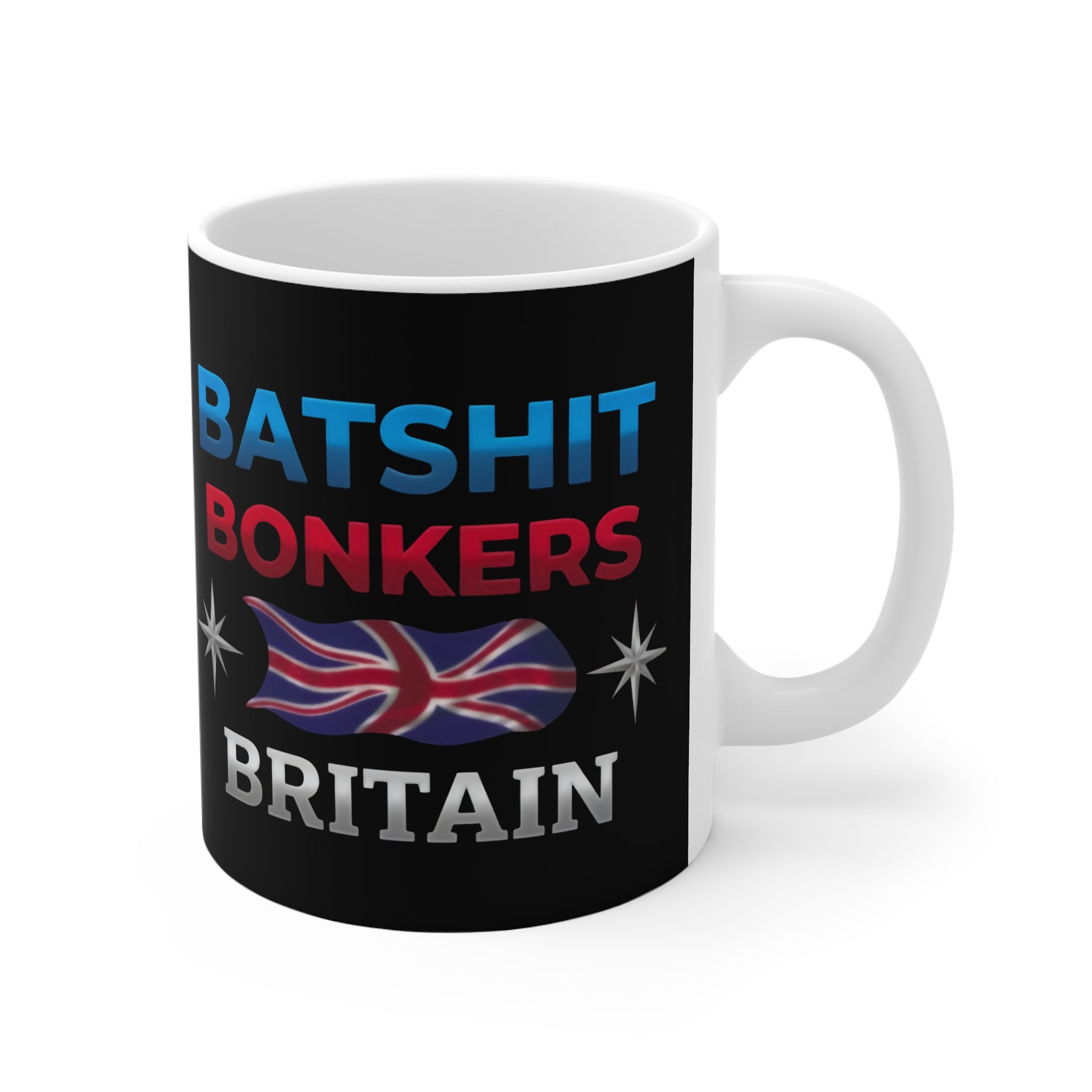 Batshit Bonkers Britain Coffee Mug – Funny UK Political Satire Printify