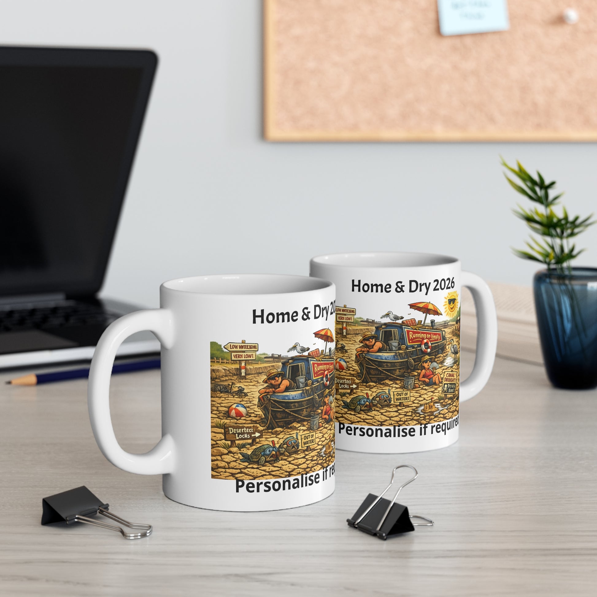 Home & Dry 2026 – Humorous UK Canal Crisis Coffee Mug Personalise Option Printify