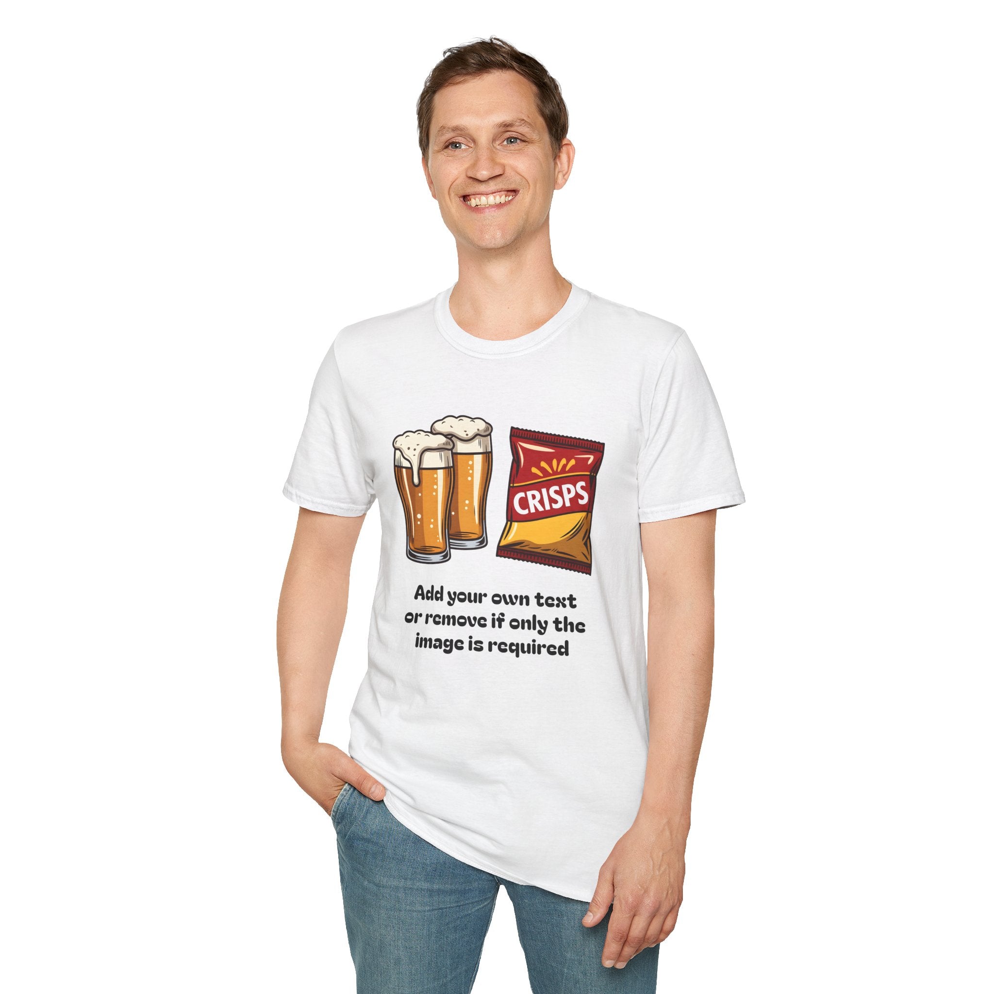 Personalised |Two Pints of Lager and a Packet of Crisps T-Shirt | Fat Boris British TV Nostalgia 