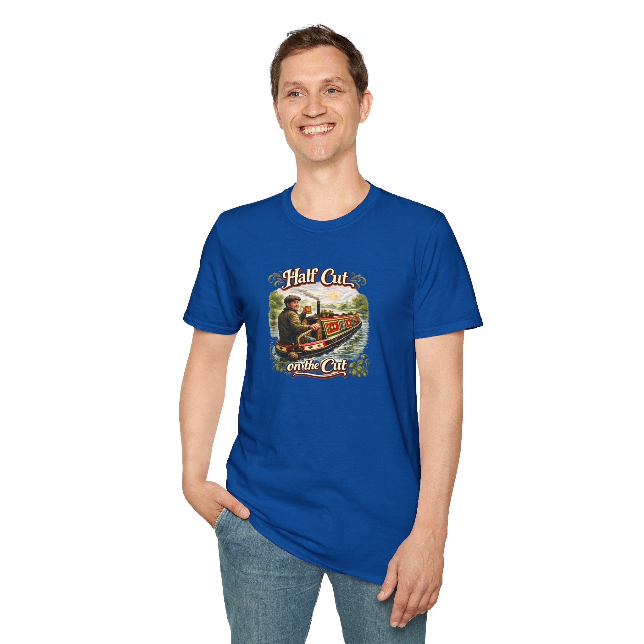 Half Cut on the Cut Cruisin English Canal Boat T-Shirt Printify