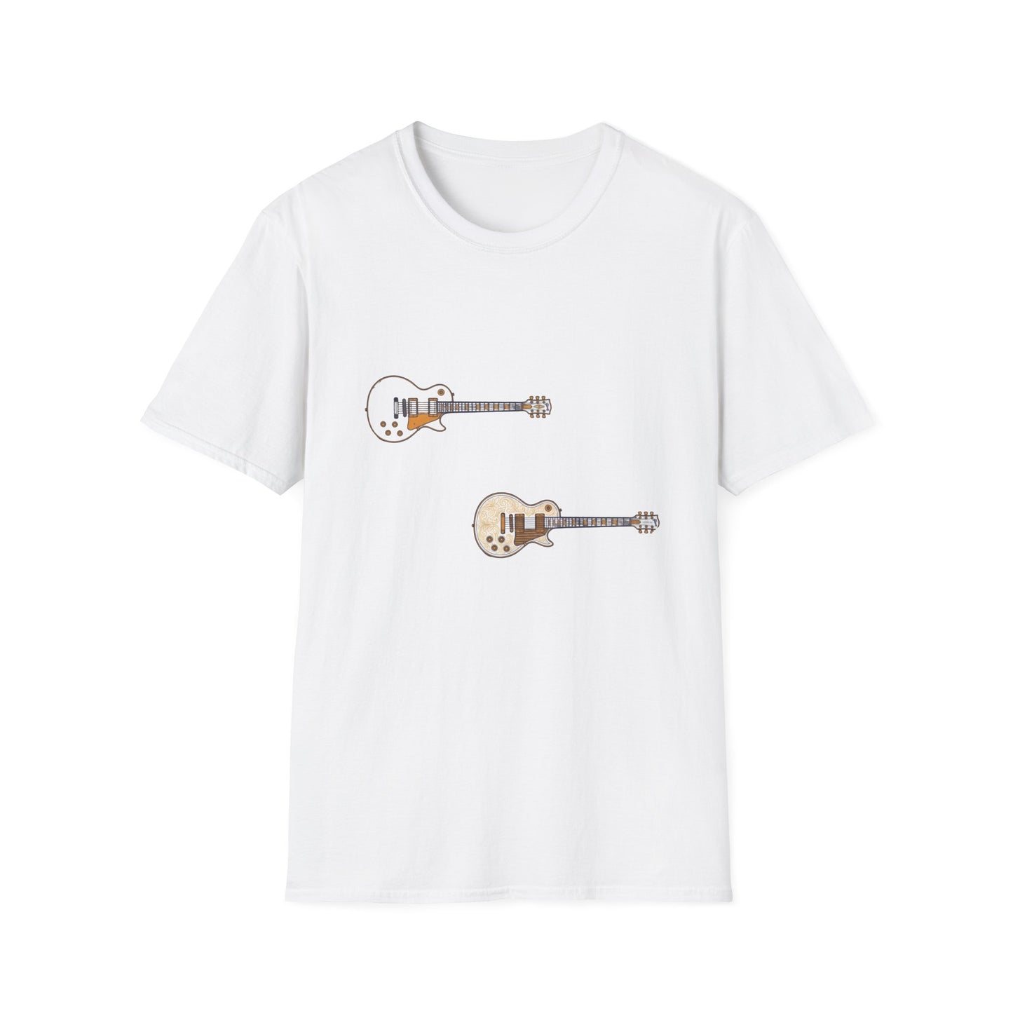 Electric Guitar Duo T-Shirt — Minimalist Music Tee for Guitarists & Music Lovers