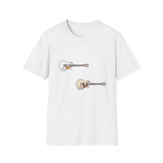 Electric Guitar Duo T-Shirt — Minimalist Music Tee for Guitarists & Music Lovers