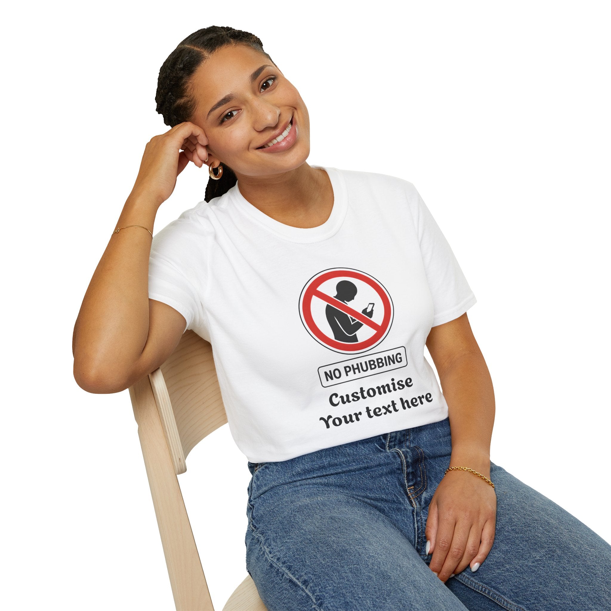 No Phubbing T-Shirt – Funny Anti-Phone Awareness Tee | Customisable Social Etiquette