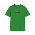 Green t-shirt with a logo on a white background