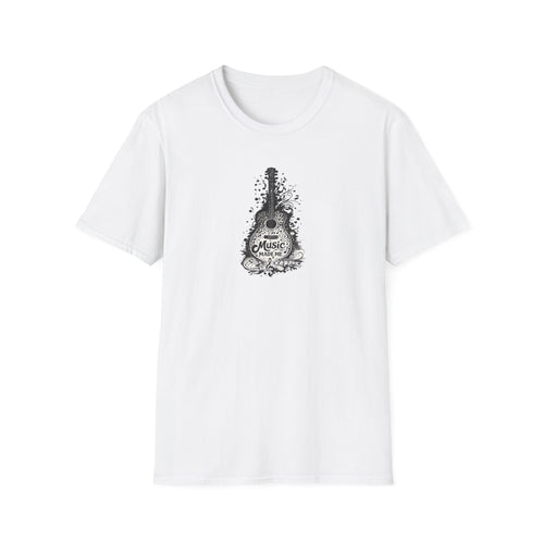 Acoustic Guitar Musical Notes Ink Splash T-Shirt