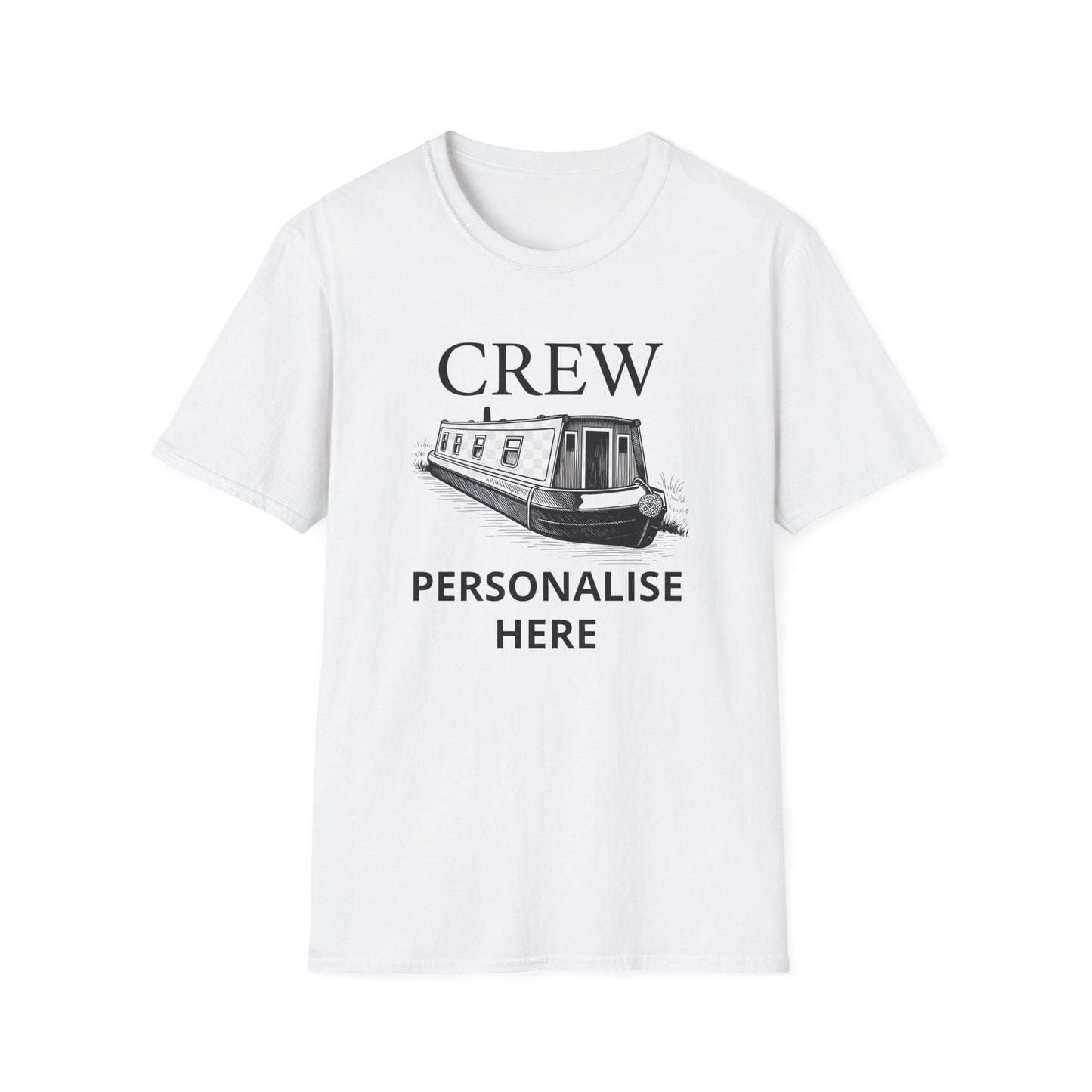 Crew Canal Boat T-Shirt — Personalized Narrowboat Crew Tee Printify