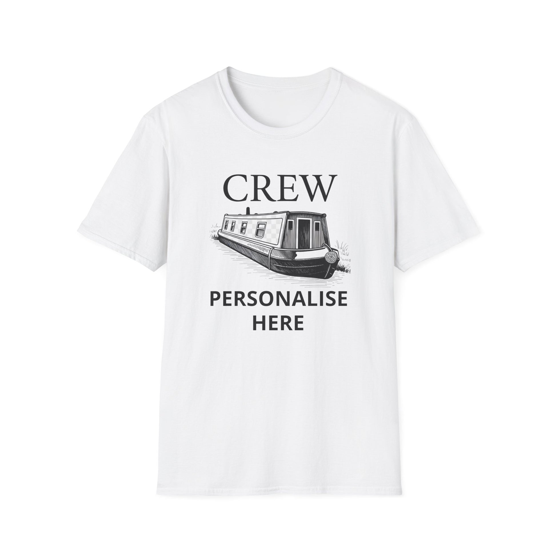 Crew Canal Boat T-Shirt — Personalized Narrowboat Crew Tee Printify