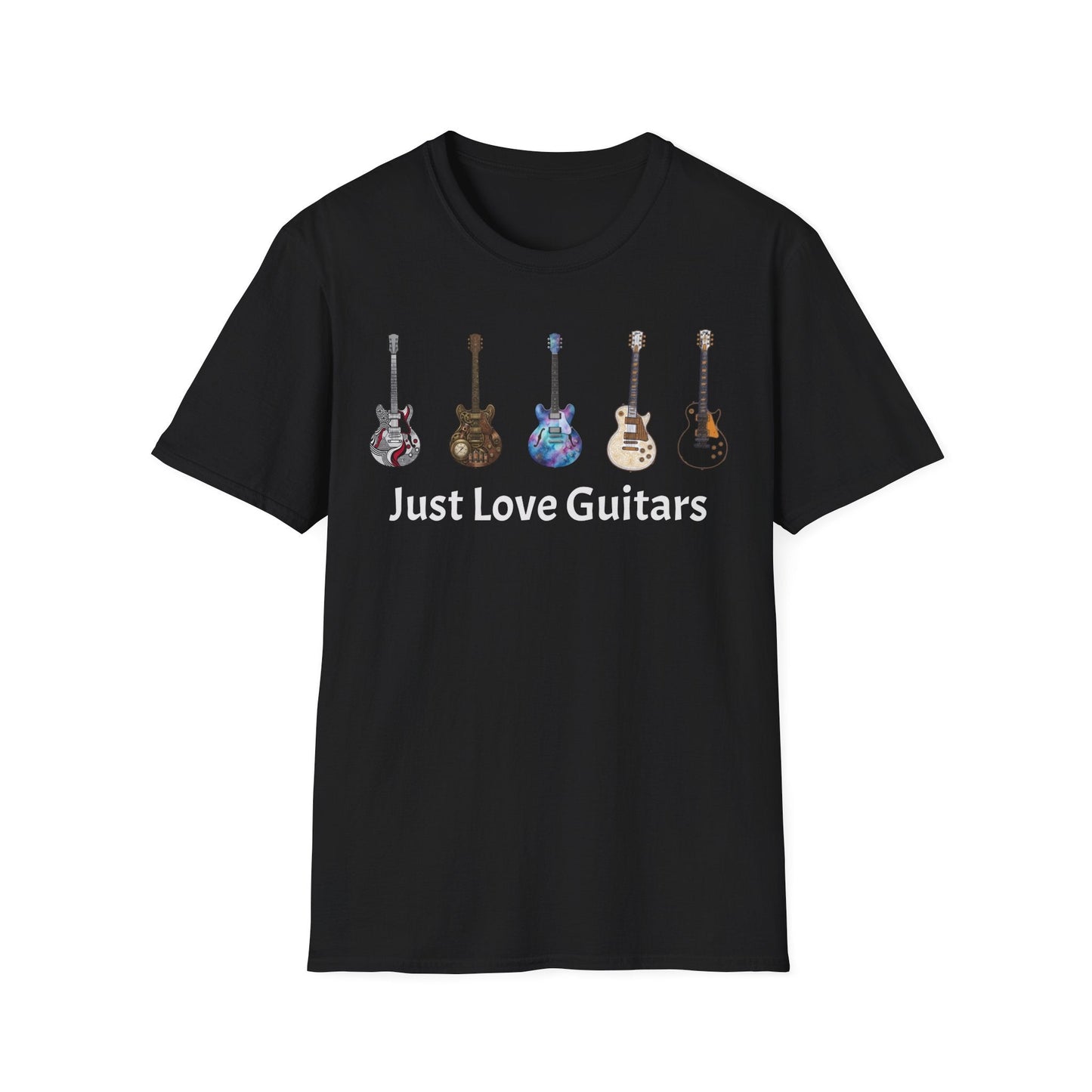 Just Love Guitars T-Shirt — Acoustic & Electric Guitar Lover Tee Printify