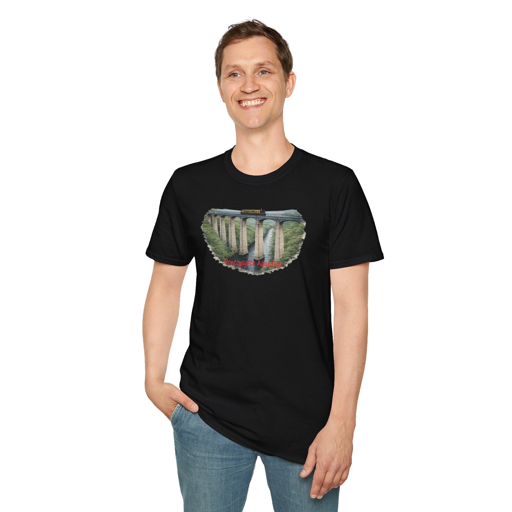 Pontcysyllte Aqueduct Canal Narrowboat World Heritage T Shirt Printify