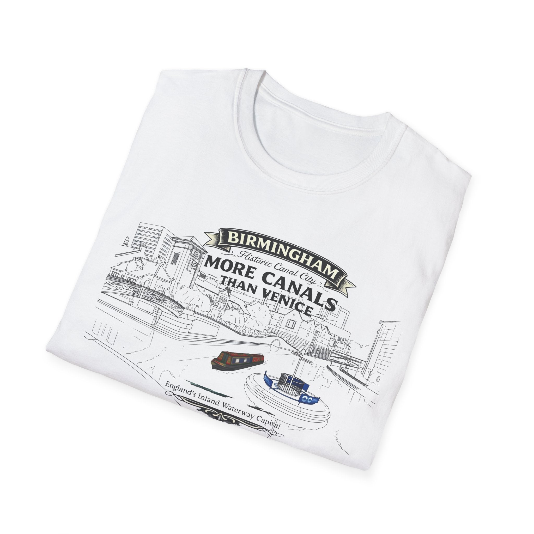 Historic Birmingham 'More Canals Than Venice' The Old Turn Junction   Graphic T‑Shirt