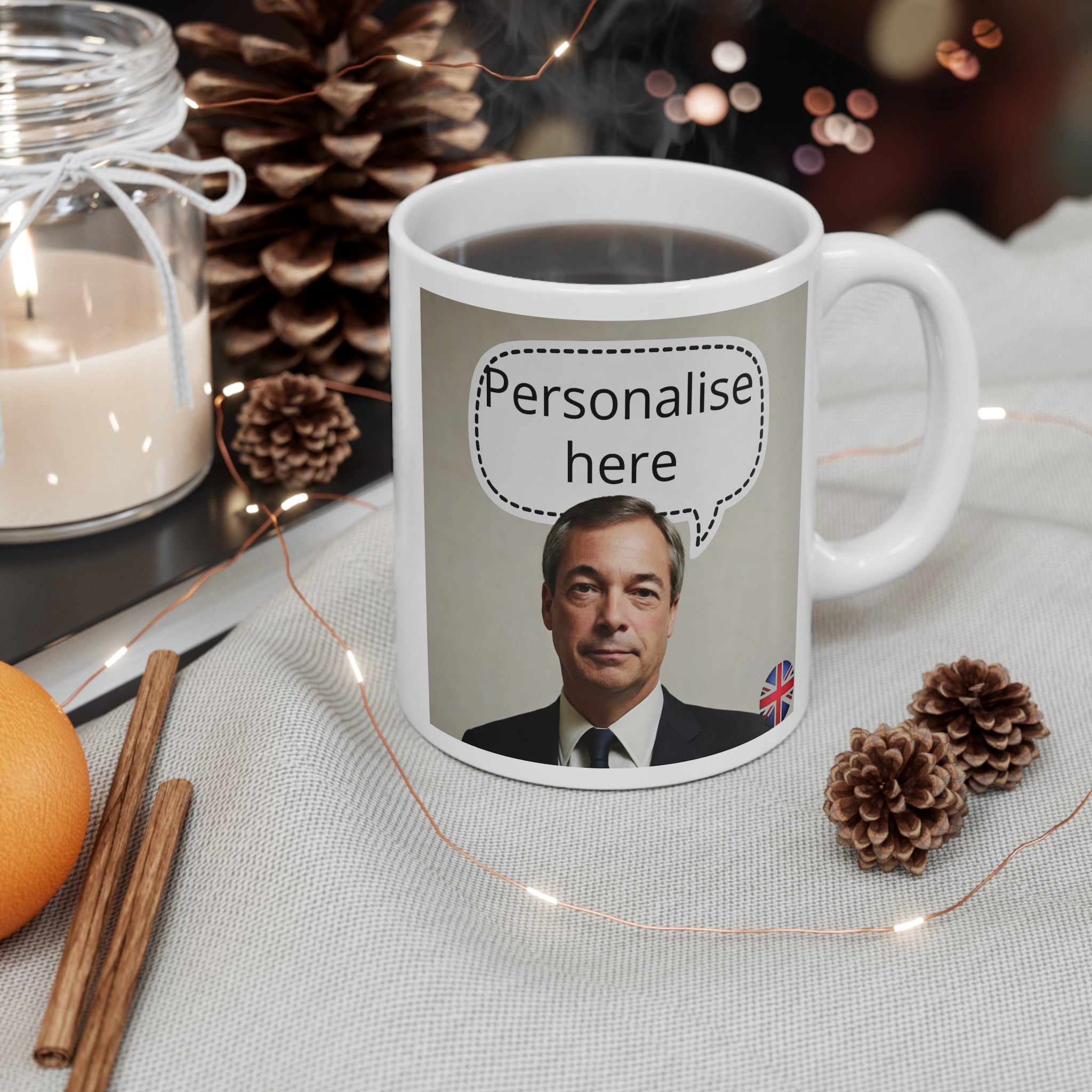 Nigel Farage Personalised Mug | 11oz Custom Speech Bubble Political Mug Printify