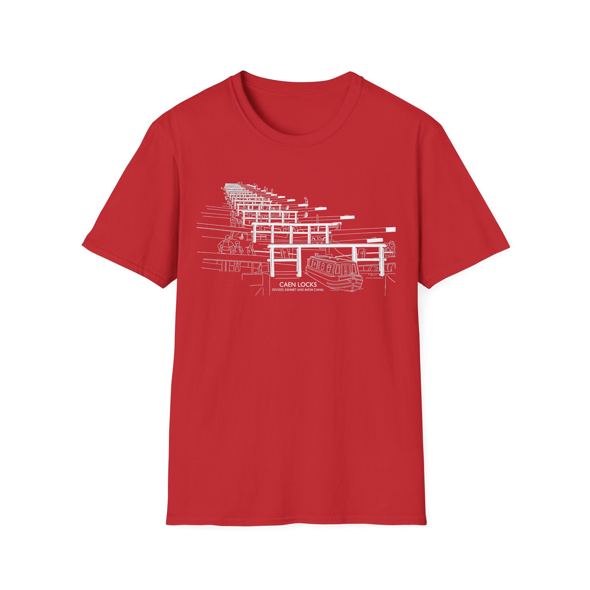 Caen Hill Locks Devizes Kennet and Avon Canal Unisex Softstyle T-Shirt