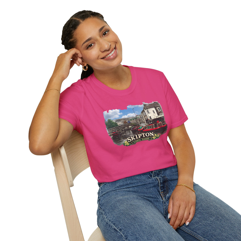 Historic Skipton- Canal Basin-Scene T  shirt Yorkshires Most Picturesque Waterway Printify