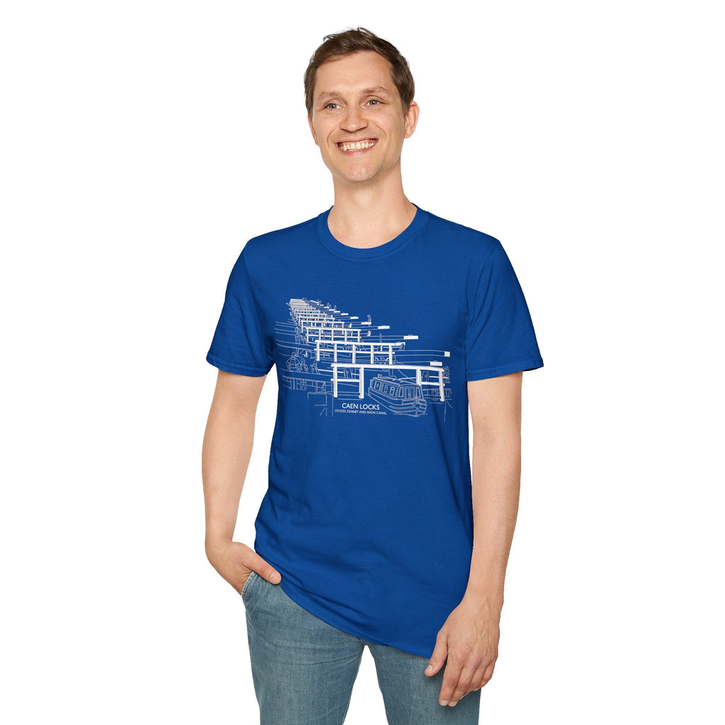 Caen Hill Locks Devizes Kennet and Avon Canal Unisex Softstyle T-Shirt Printify