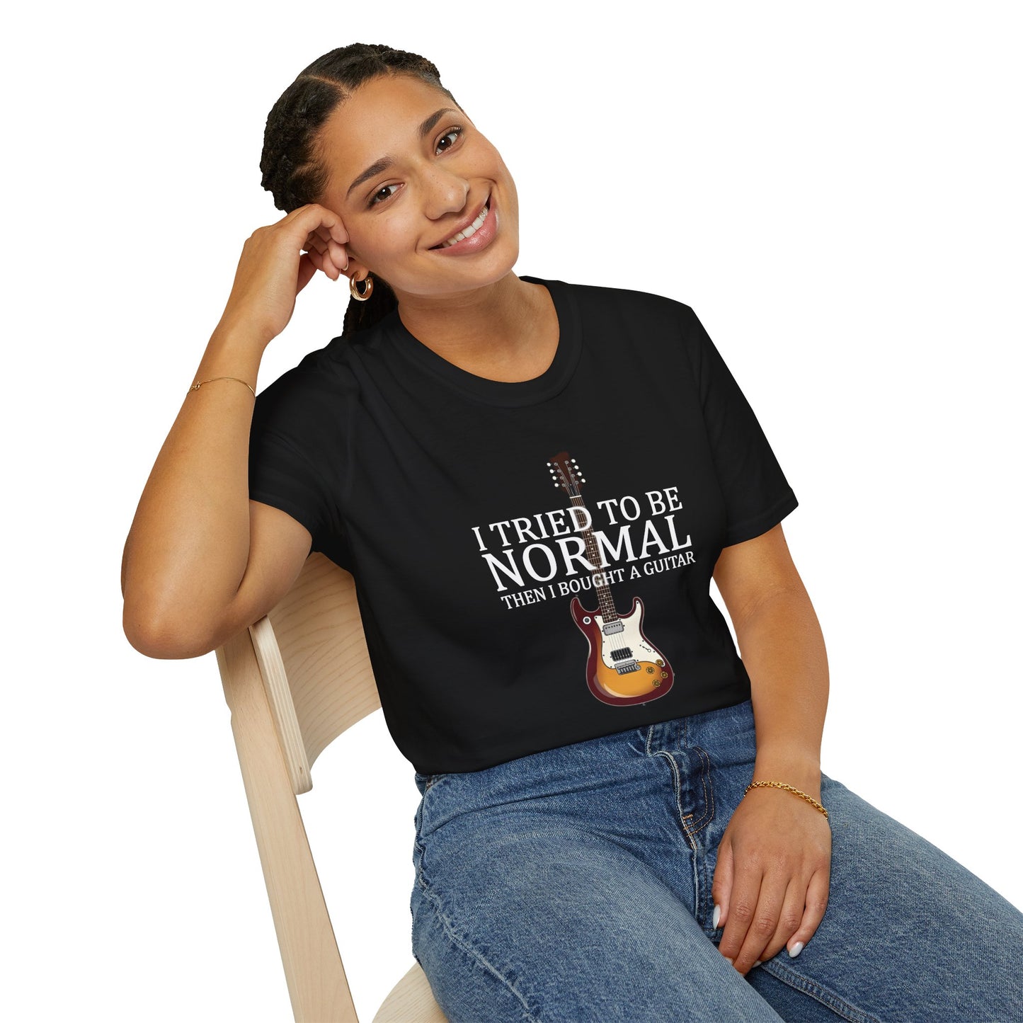 "I Tried To Be Normal..." Funny Guitar T-Shirt - Premium Cotton Tee