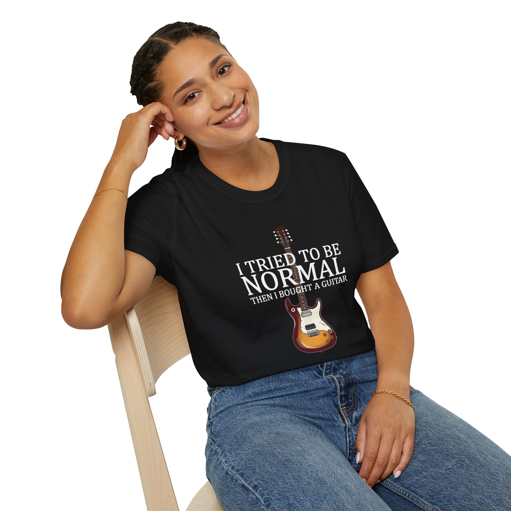 "I Tried To Be Normal..." Funny Guitar T-Shirt - Premium Cotton Tee