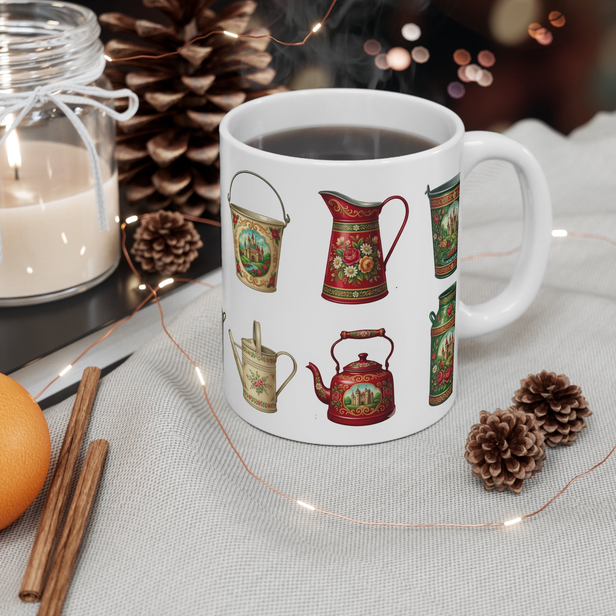 The Canal Collection | Traditional British Canal Folk Art 11ox Coffee Mug Printify