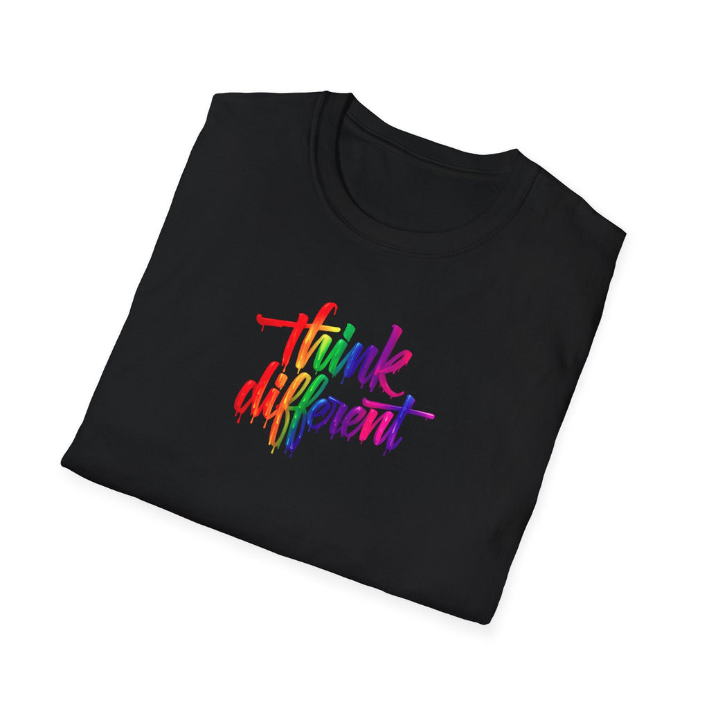 Colourfull Paint Splash Think Different Unisex Softstyle T-Shirt Printify