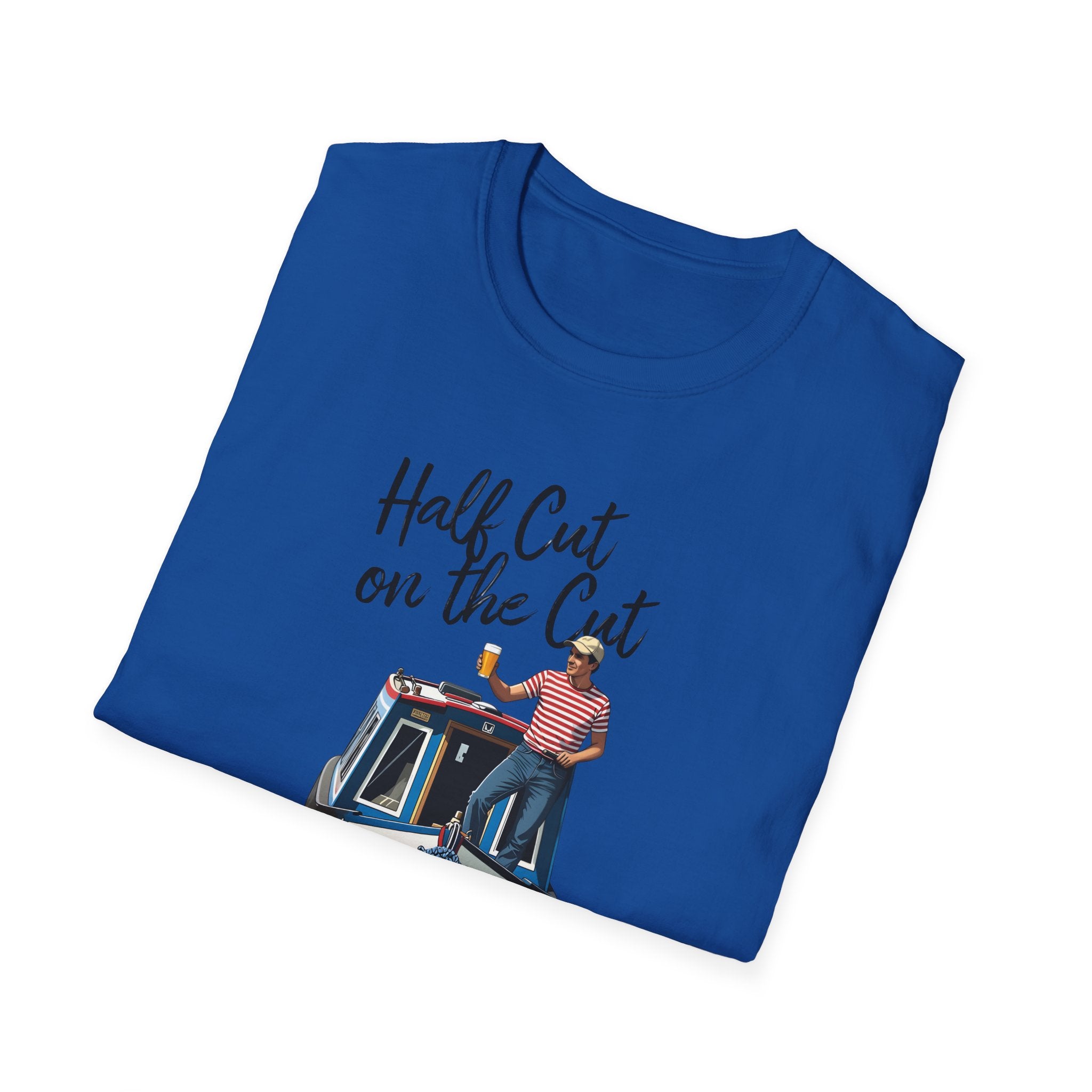 T-Shirt — “Half Cut on the Cut” Narrow boat Humour  Graphic Tee