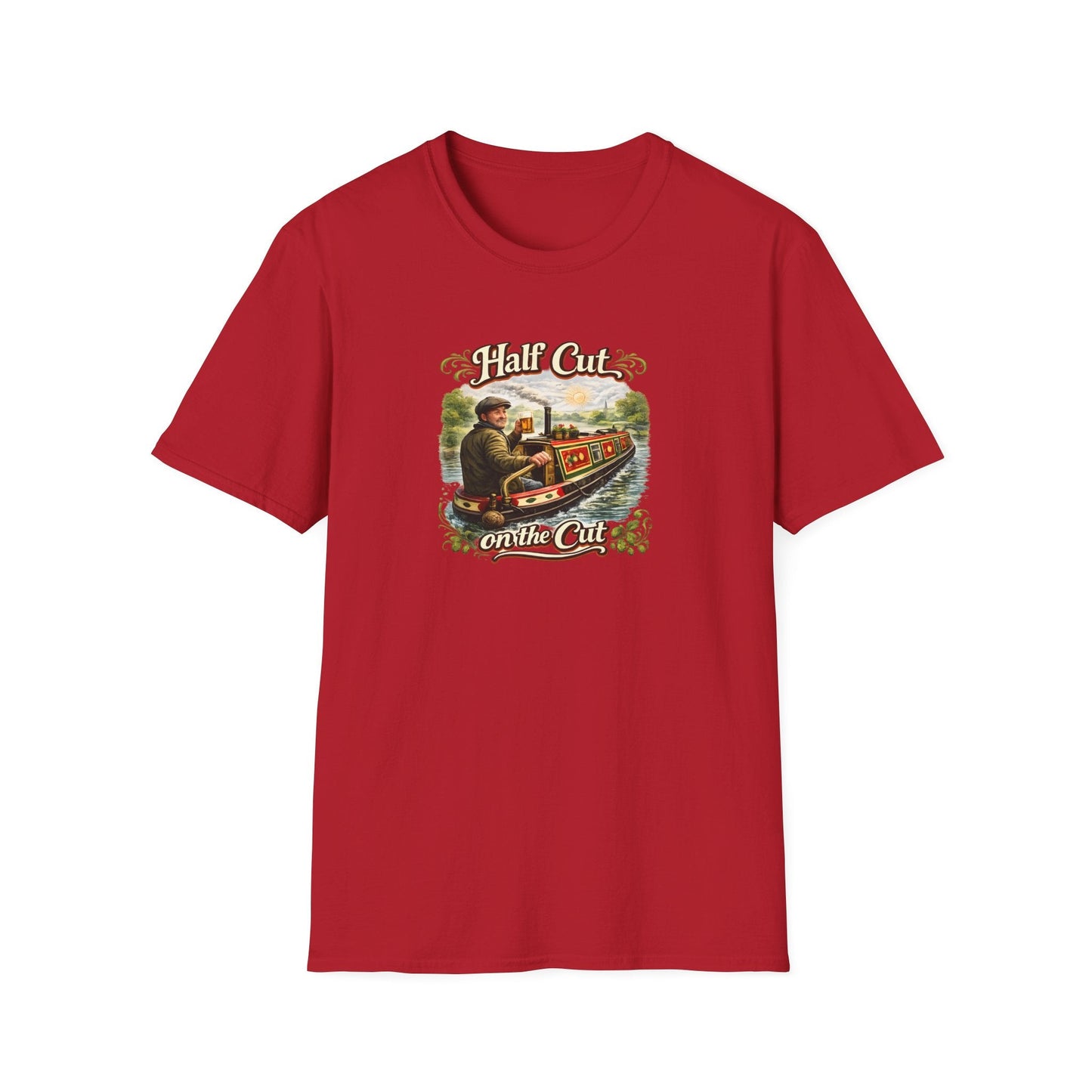 Half Cut on the Cut Cruisin English Canal Boat T-Shirt Printify