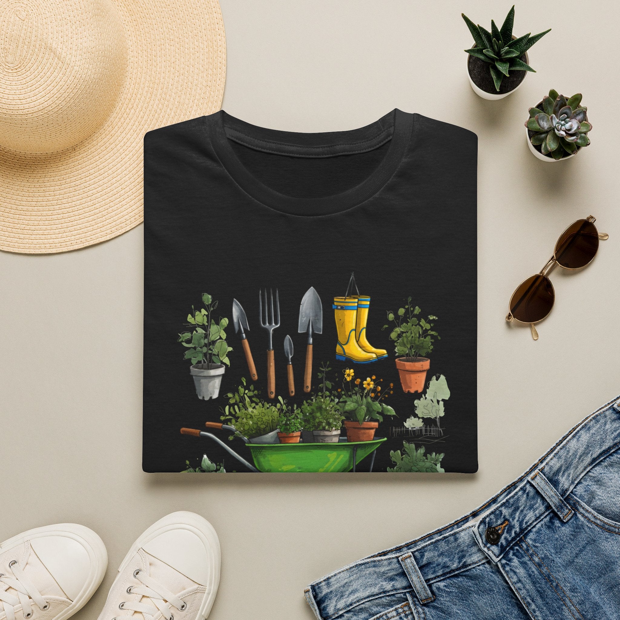 Gardening Tools Wheelbarrow T‑Shirt — Plant Lover Garden Tee Printify
