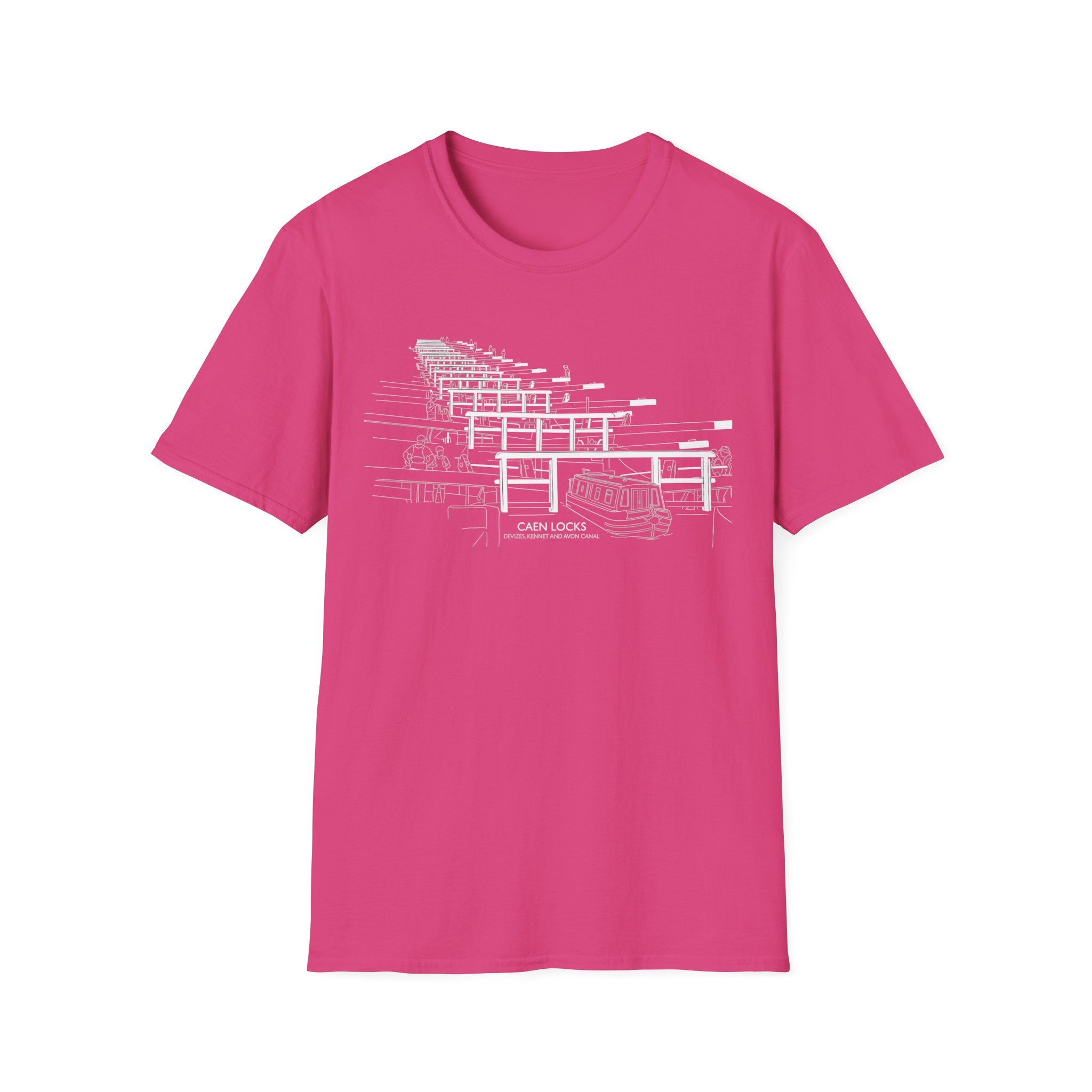 Caen Hill Locks Devizes Kennet and Avon Canal Unisex Softstyle T-Shirt