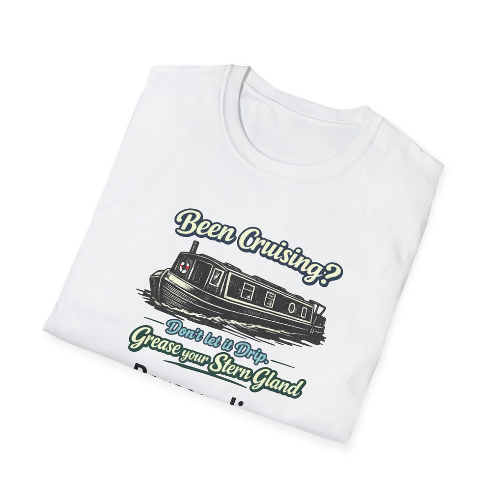 Personalised Canal Boating T-Shirt – “Grease Your Stern Gland” Funny Narrowboat Tee Printify