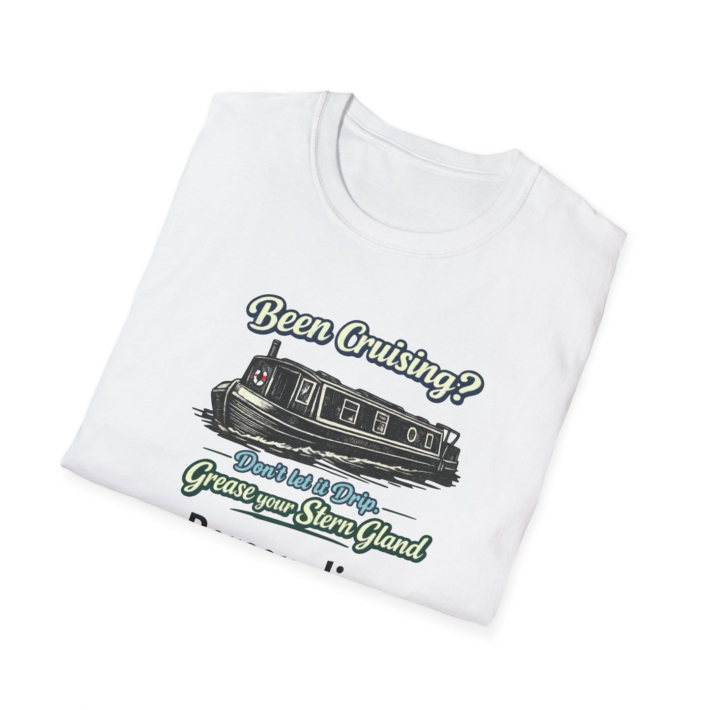 Personalised Canal Boating T-Shirt – “Grease Your Stern Gland” Funny Narrowboat Tee Printify