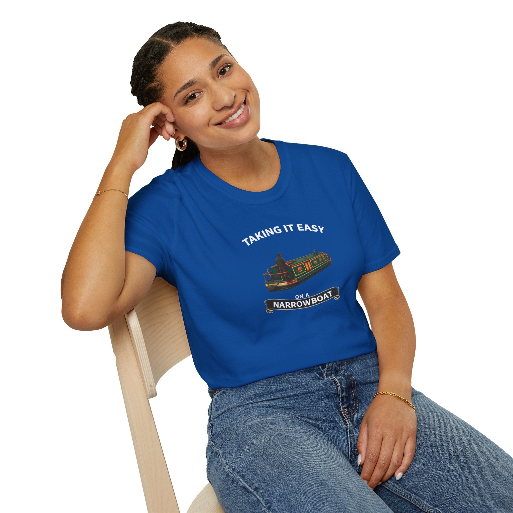 Taking It Easy Narrowboat T-Shirt — Canal Boat Graphic Tee Printify