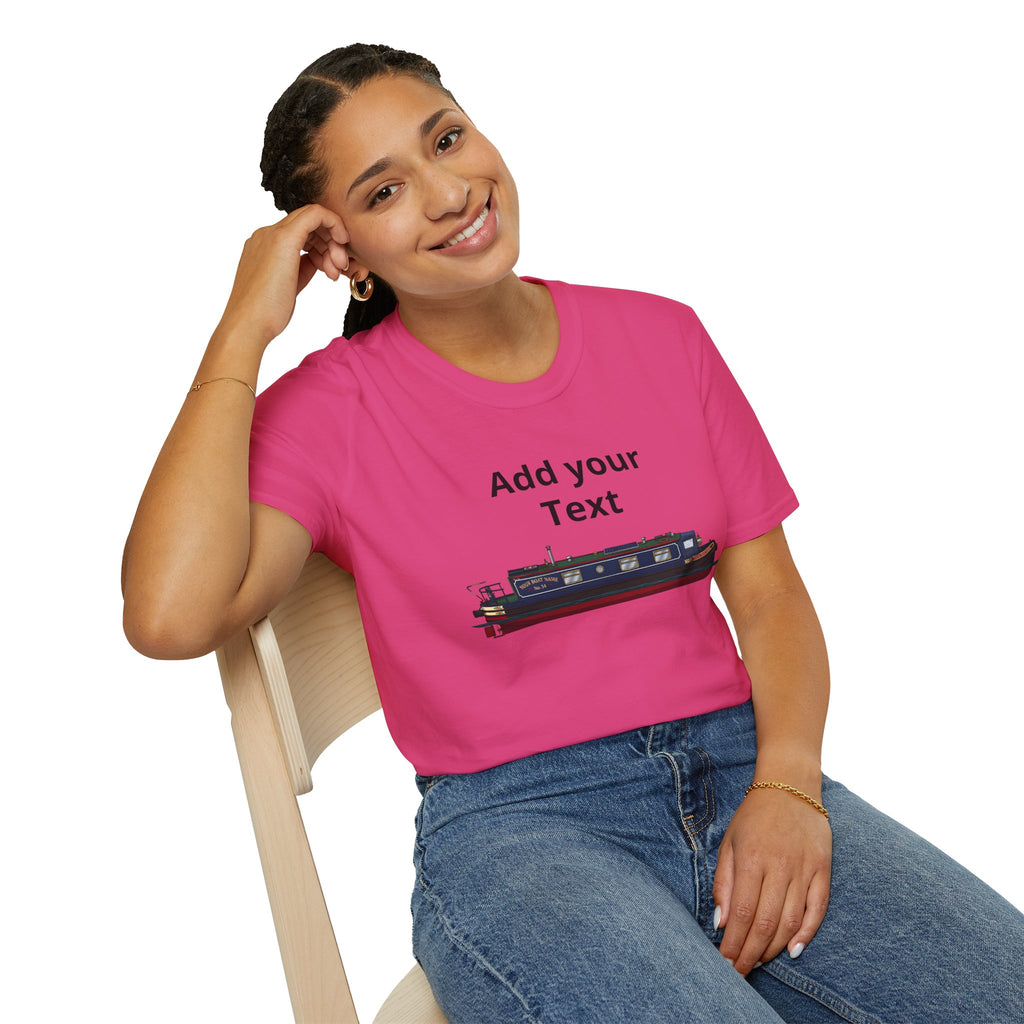 Canal Narrowboat Photo Custom T-Shirt — Upload a Good Quality Picture of Your Boat 