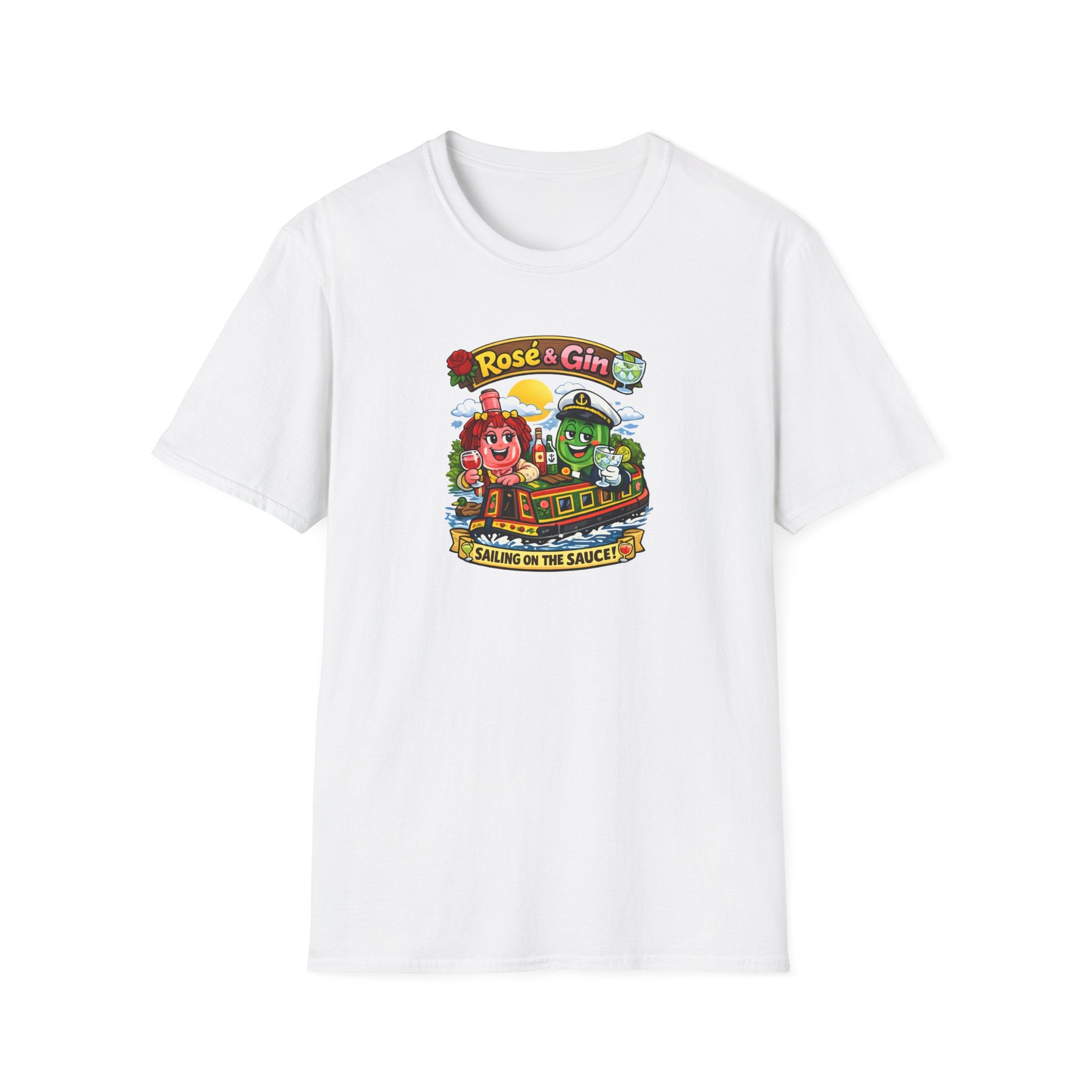 Rose & Gin 'Sailing on the Sauce' spoof Rosie and Jim TV Show Graphic T-Shirt