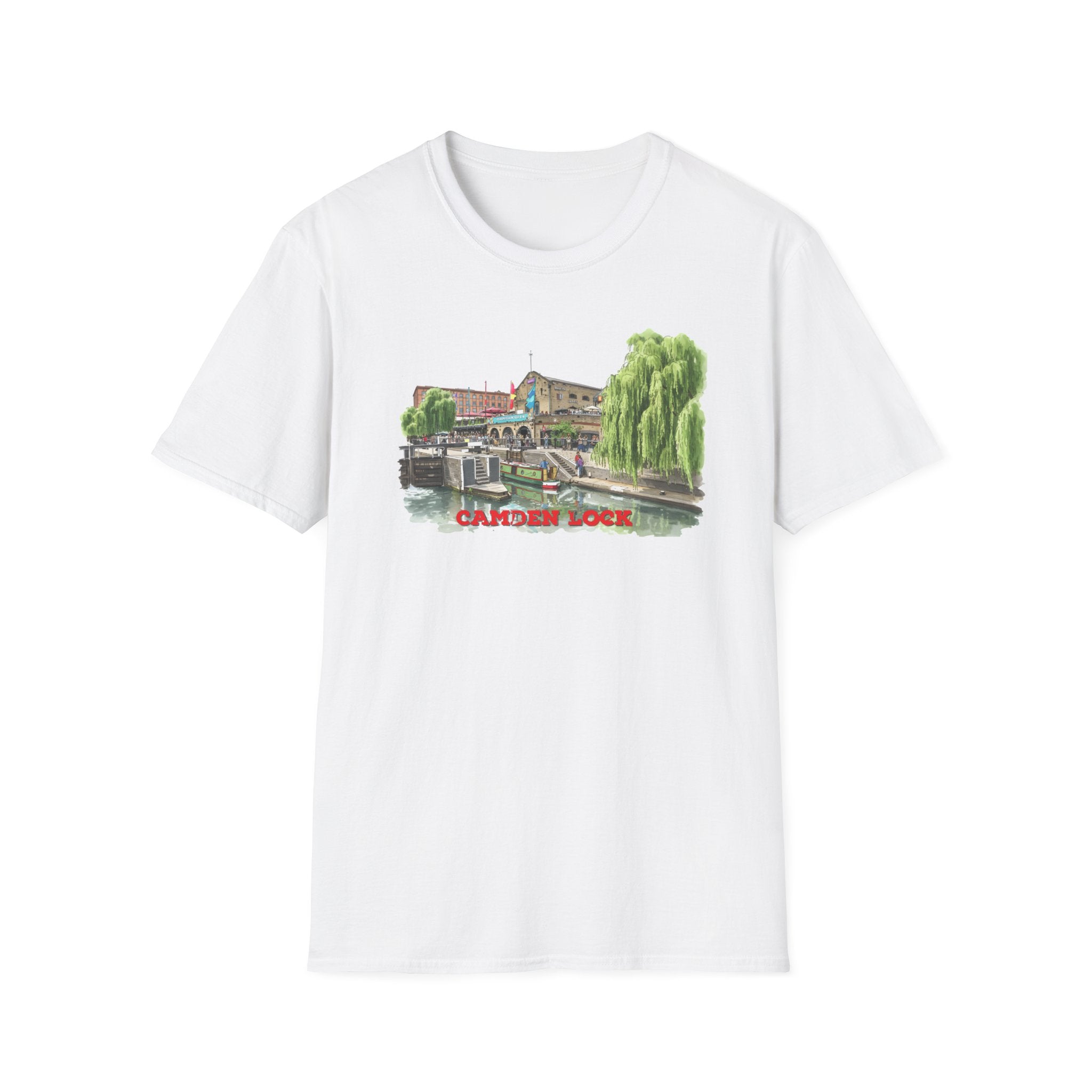 Camden  Lock  london T-Shirt —  Famous Regent Canal Side  Illustration Tee