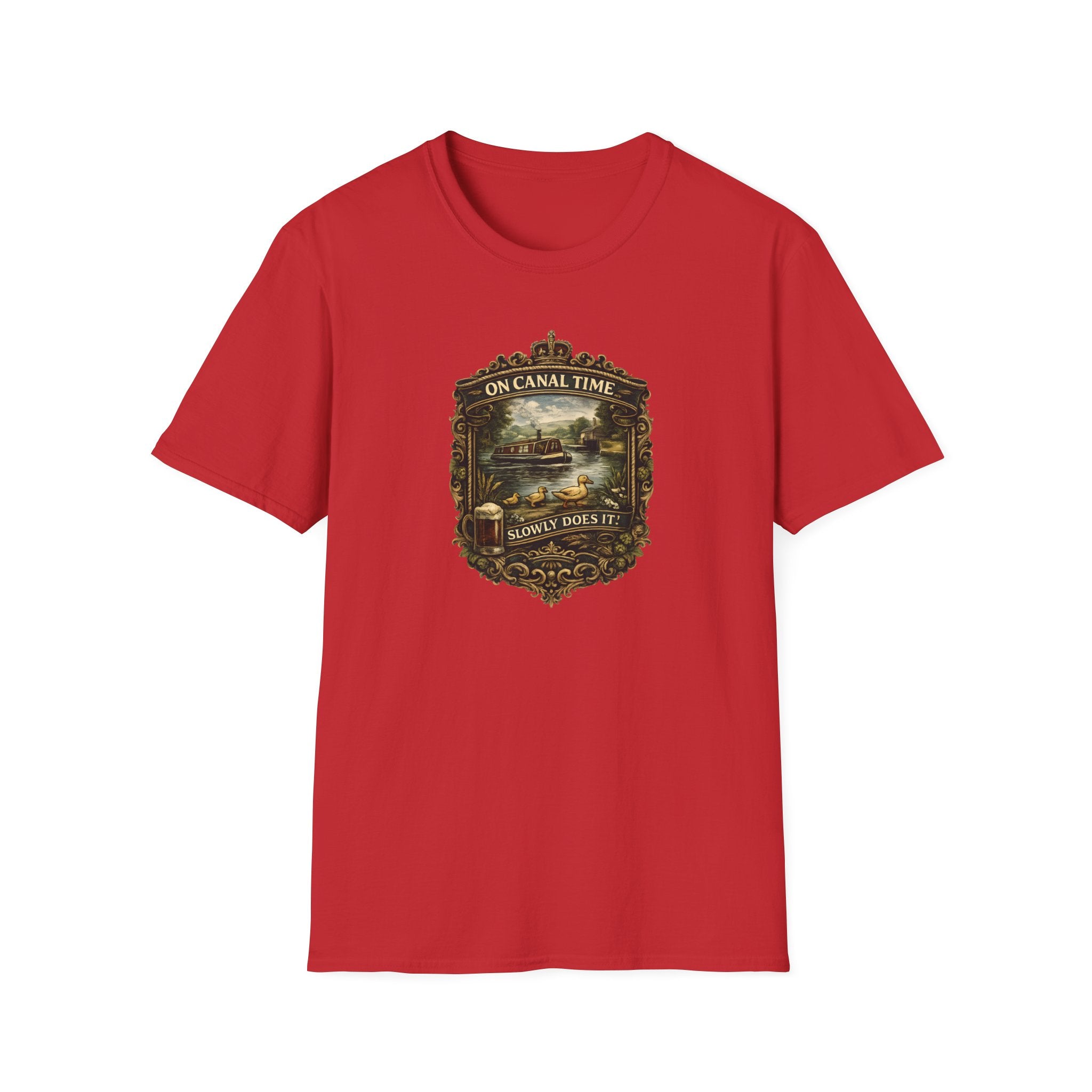 Canal Time Vintage Graphic T-Shirt — 'On Canal Time' Scenic Emblem